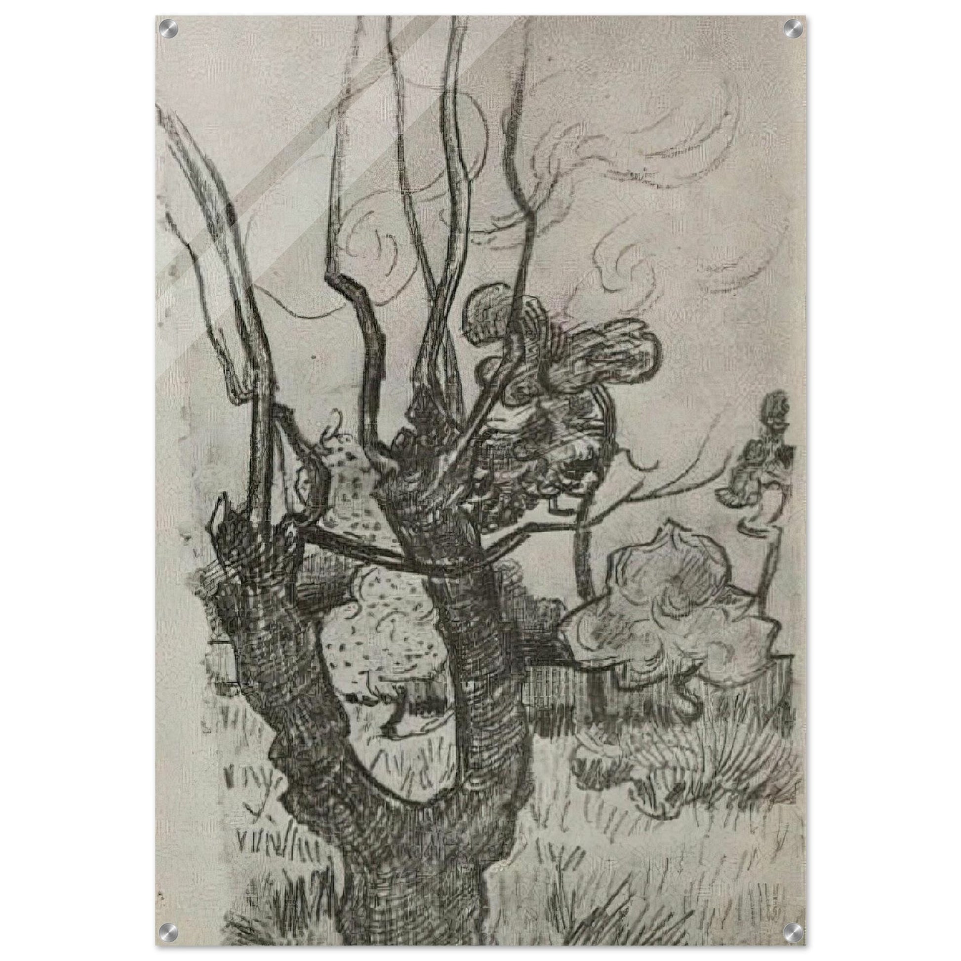 A Bare Treetop in the Garden of the Asylum - Vincent van Gogh Acrylic Print - 70x100 cm / 28x40″ inches