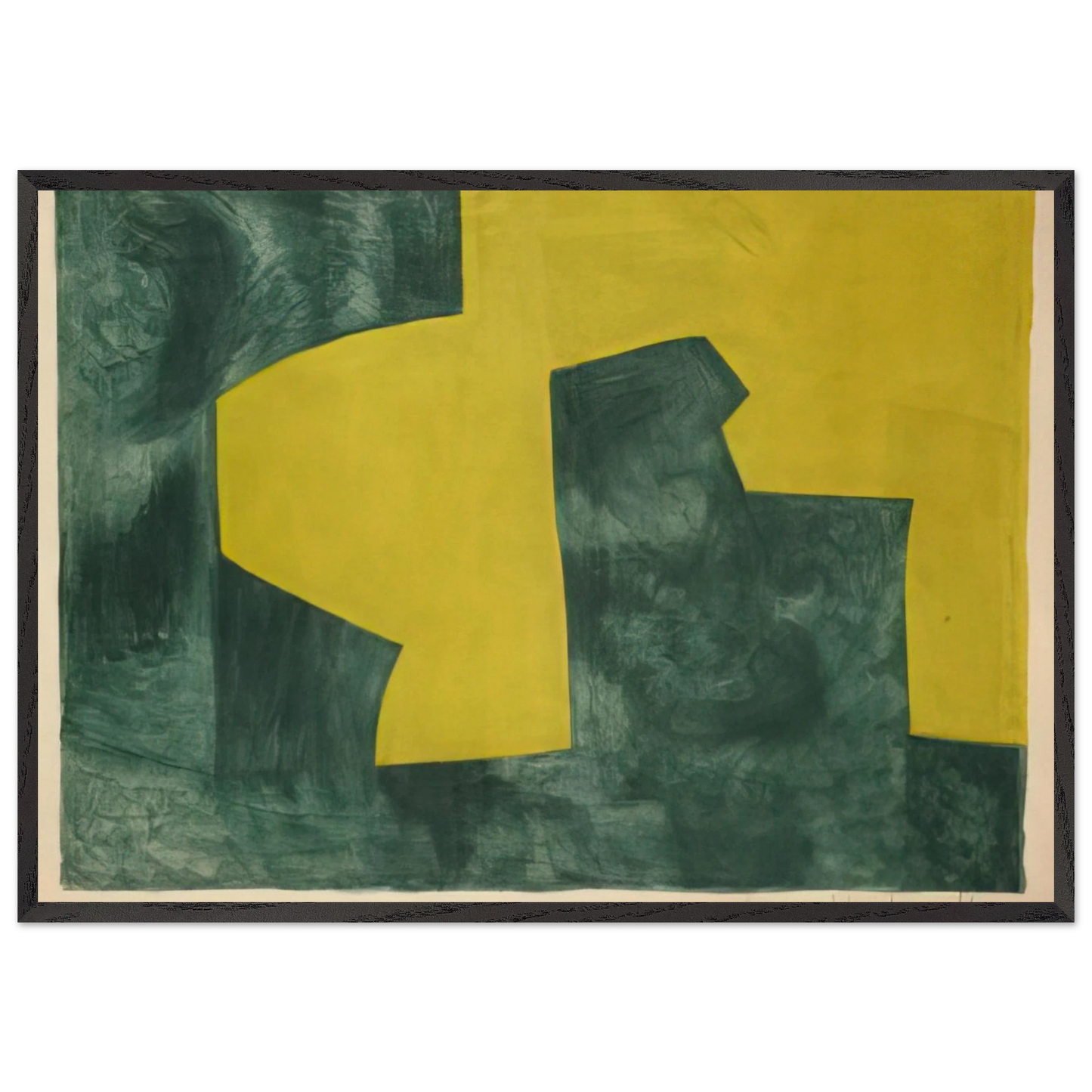 Composition verte et jaune - 1966 - Serge Poliakoff Framed Art Print – Black Wooden Frame - Default Title - -Framed Art Print