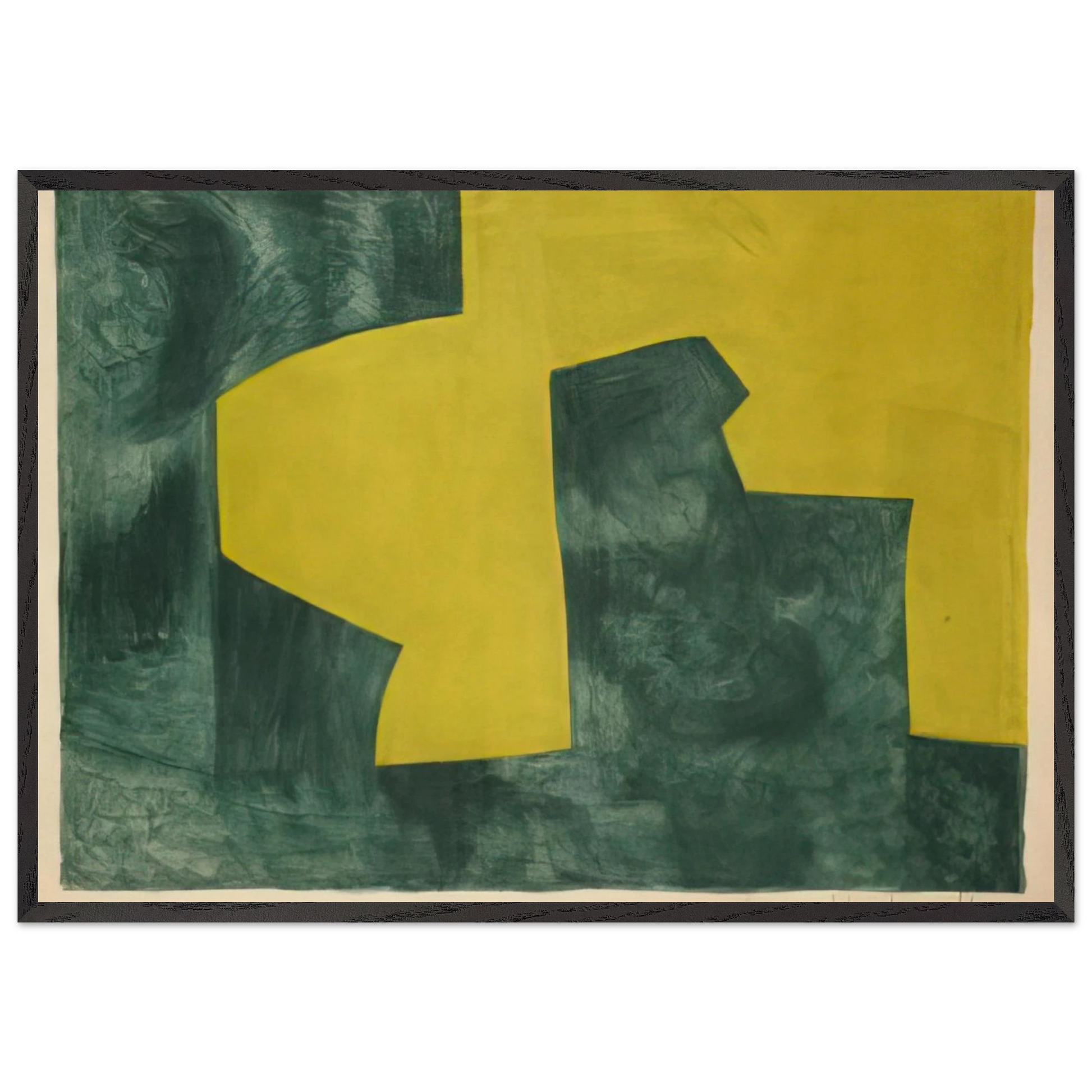 Composition verte et jaune - 1966 - Serge Poliakoff Framed Art Print – Black Wooden Frame - Default Title - -Framed Art Print