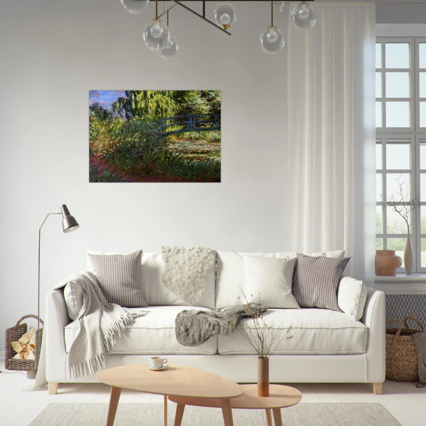 The Japanese Bridge The Water-Lily Pond and Path by the Water - claude monet Brushed Aluminum Print - 70x100 cm / 28x40 inches | claude monet Aluminum Print | claude monet Prints
