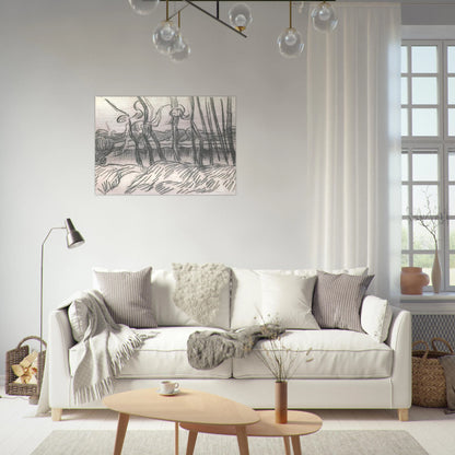 A Row of Bare Trees - Vincent van Gogh Brushed Aluminum Print - 70x100 cm / 28x40 inches | Vincent van Gogh Aluminum Print | Vincent van Gogh Prints