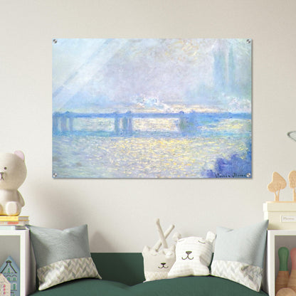 Charing Cross Bridge, Overcast Weather - claude monet Acrylic Print - 70x100 cm / 28x40″ inches