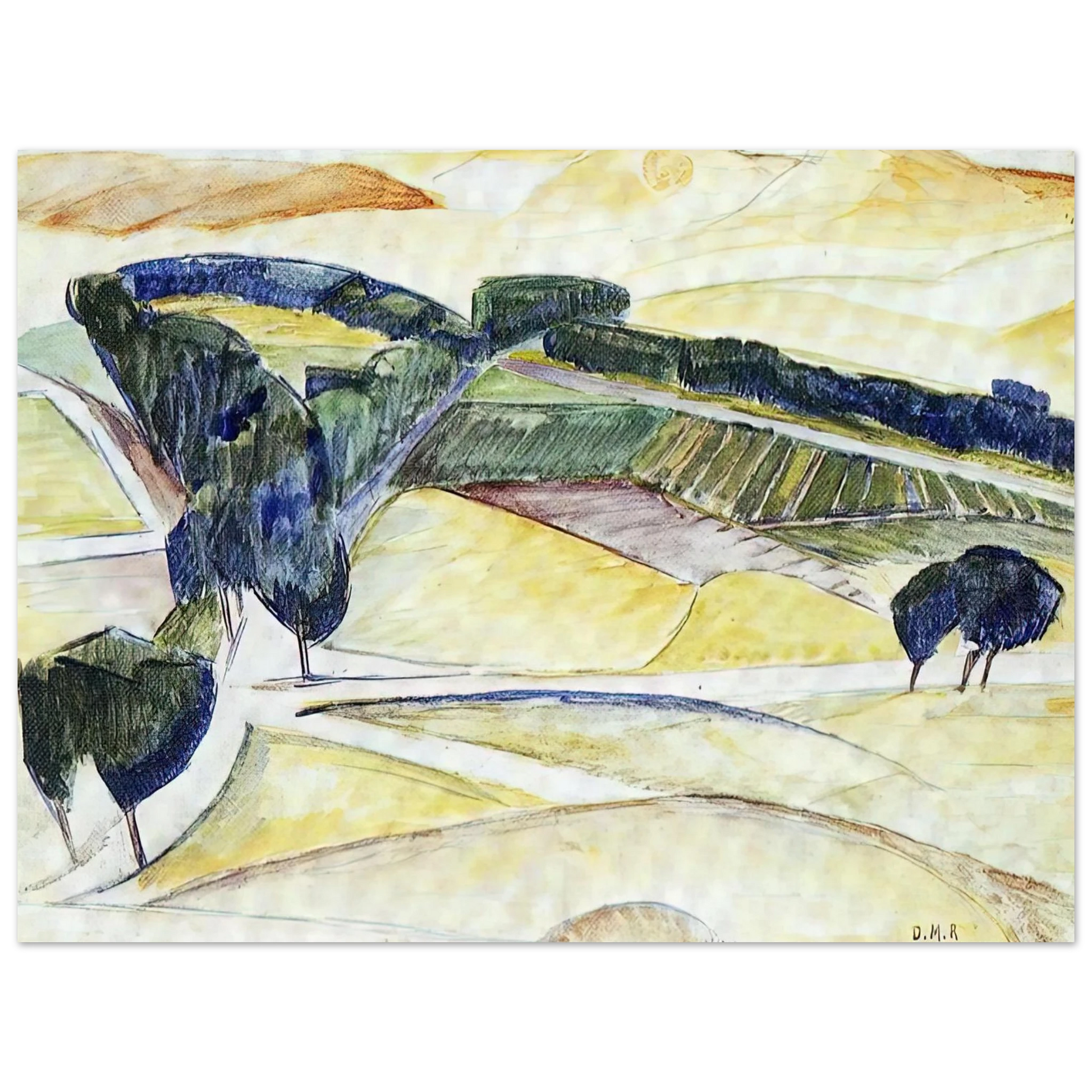 Diego Rivera - LANDSCAPE AT TOLEDO 1913 Fine Art Poster - Default Title