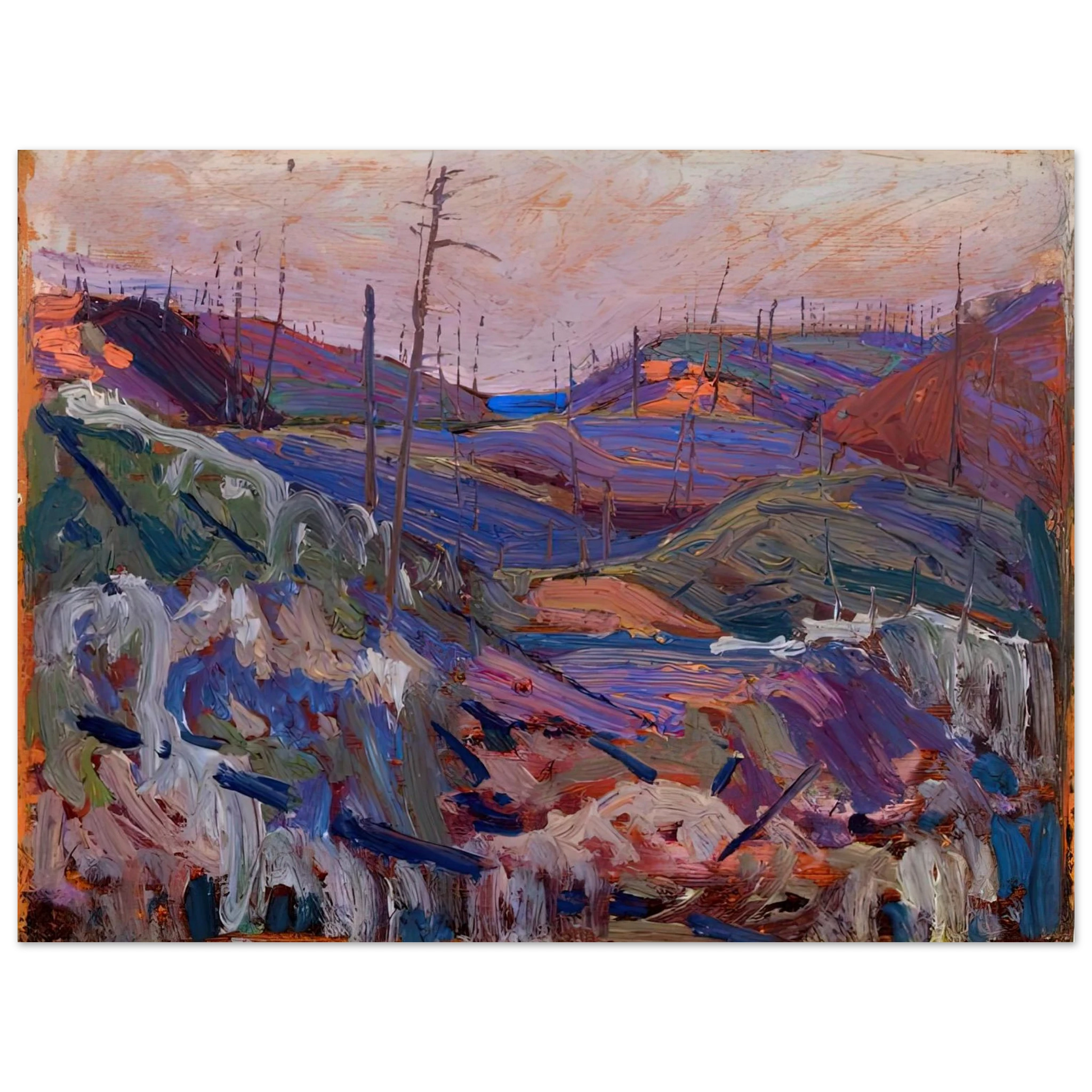 Tom Thomson - FIRE SWEPT HILLS 1915 Fine Art Poster - Default Title