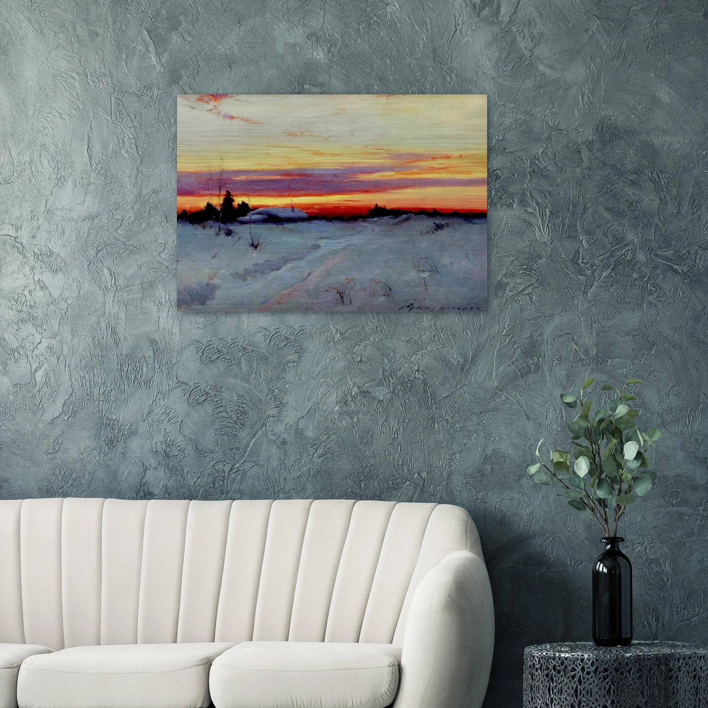 Alaska Sunset - Romanticism - Sydney Laurence Brushed Aluminum Print - 70x100 cm / 28x40 inches | Sydney Laurence Aluminum Print | Sydney Laurence Prints