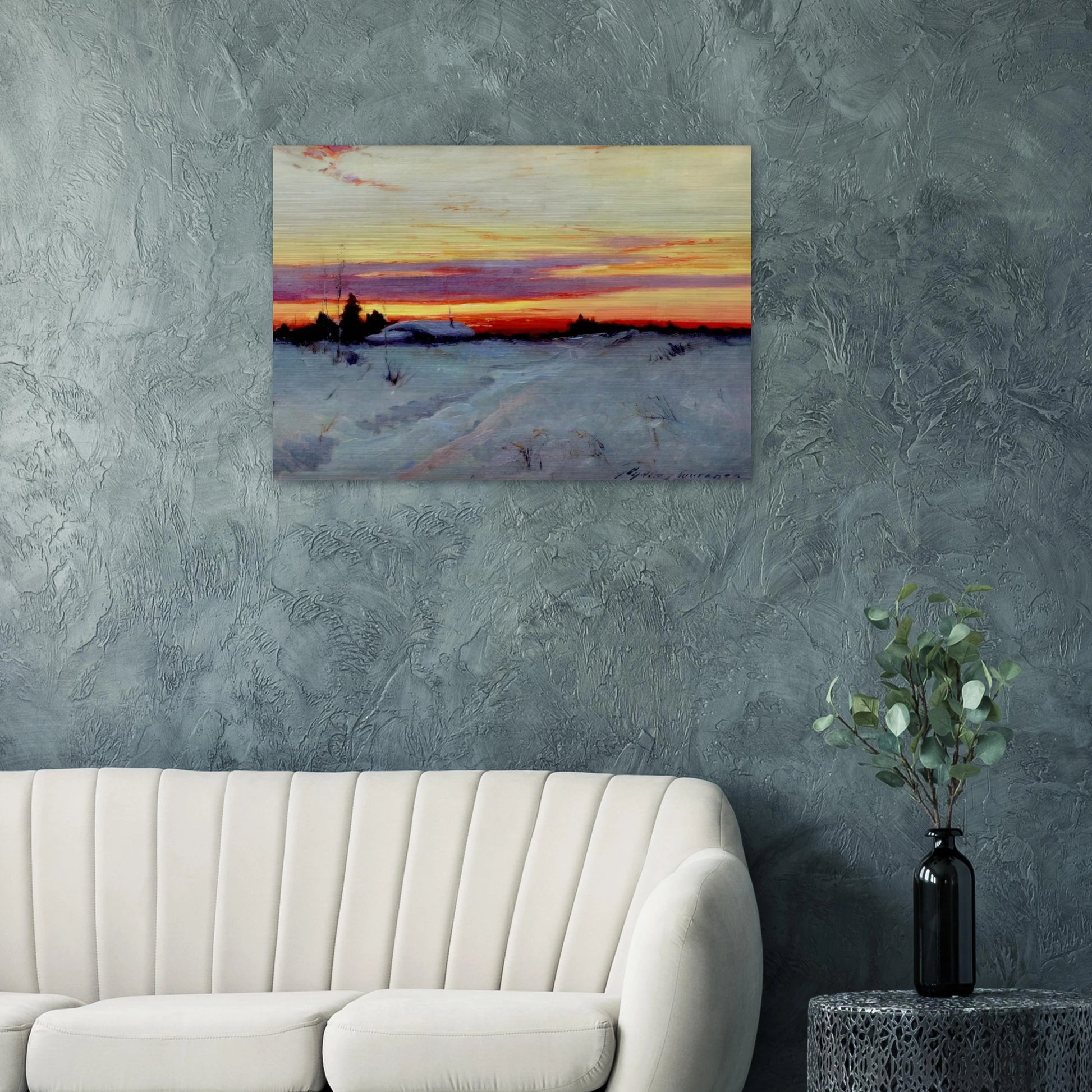 Alaska Sunset - Romanticism - Sydney Laurence Brushed Aluminum Print - 70x100 cm / 28x40 inches | Sydney Laurence Aluminum Print | Sydney Laurence Prints