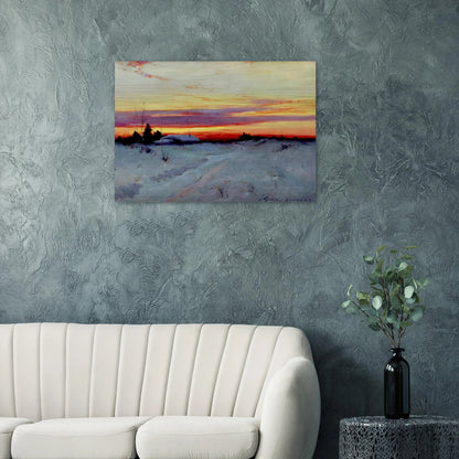Alaska Sunset - Romanticism - Sydney Laurence Brushed Aluminum Print - 70x100 cm / 28x40 inches | Sydney Laurence Aluminum Print | Sydney Laurence Prints