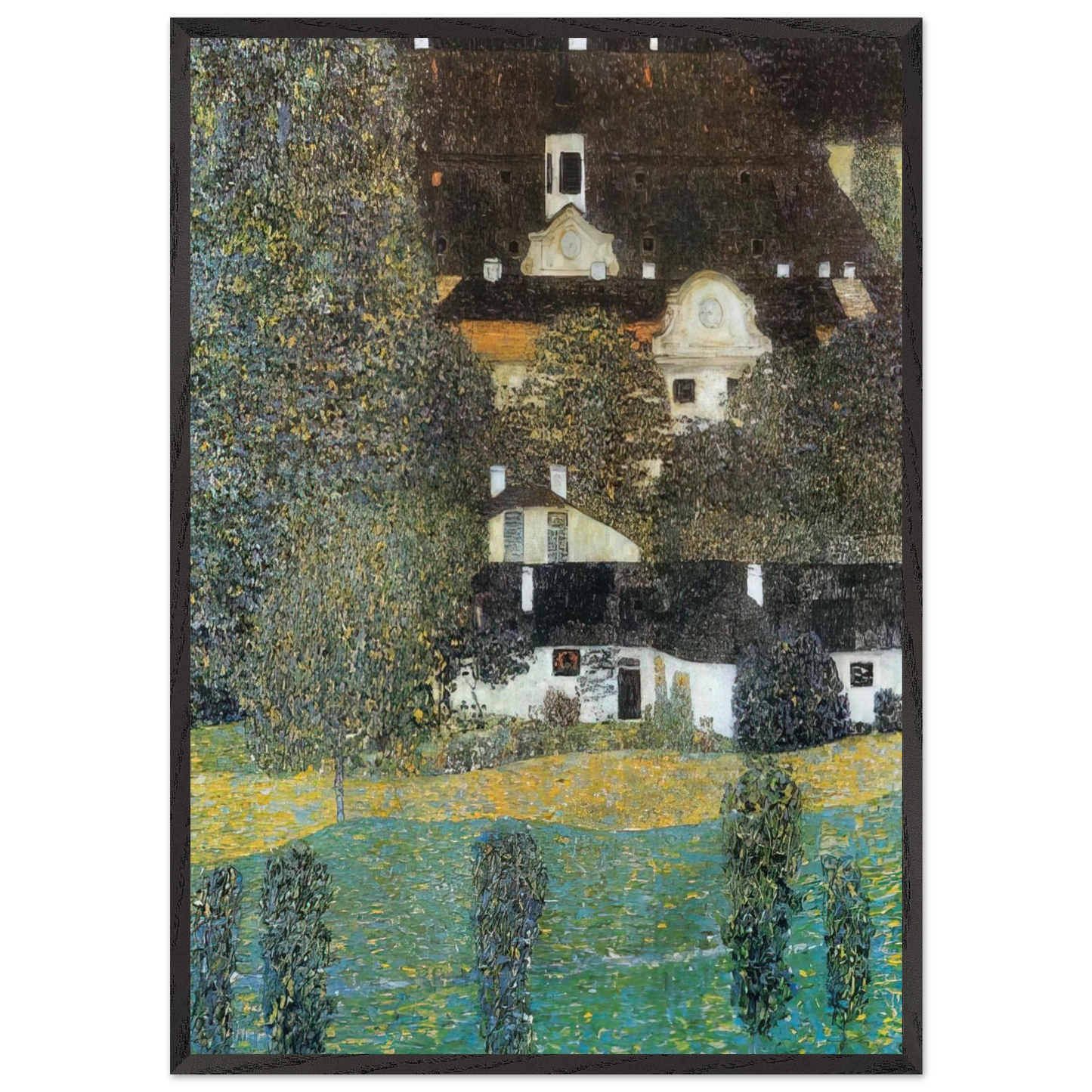 SCHLOSS KAMMER AM ATTERSEE II 1909 - Gustav Klimt Framed Art Print – Black Wooden Frame - Default Title - -Framed Art Print
