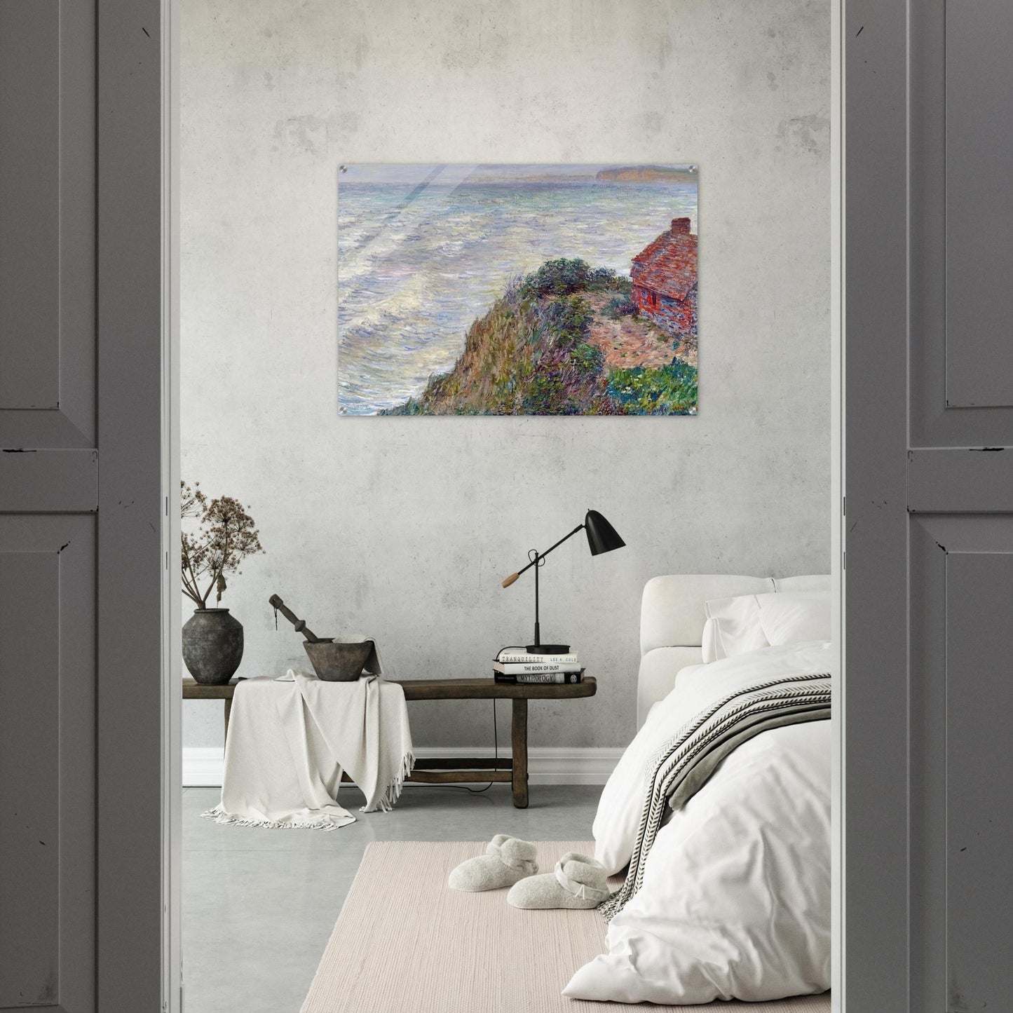 Fisherman`s House in Petit-Ailly - claude monet Acrylic Print - 70x100 cm / 28x40″ inches