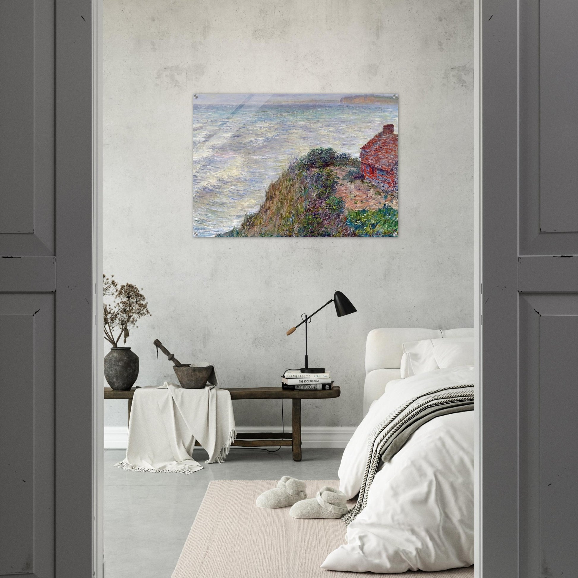 Fisherman`s House in Petit-Ailly - claude monet Acrylic Print - 70x100 cm / 28x40″ inches