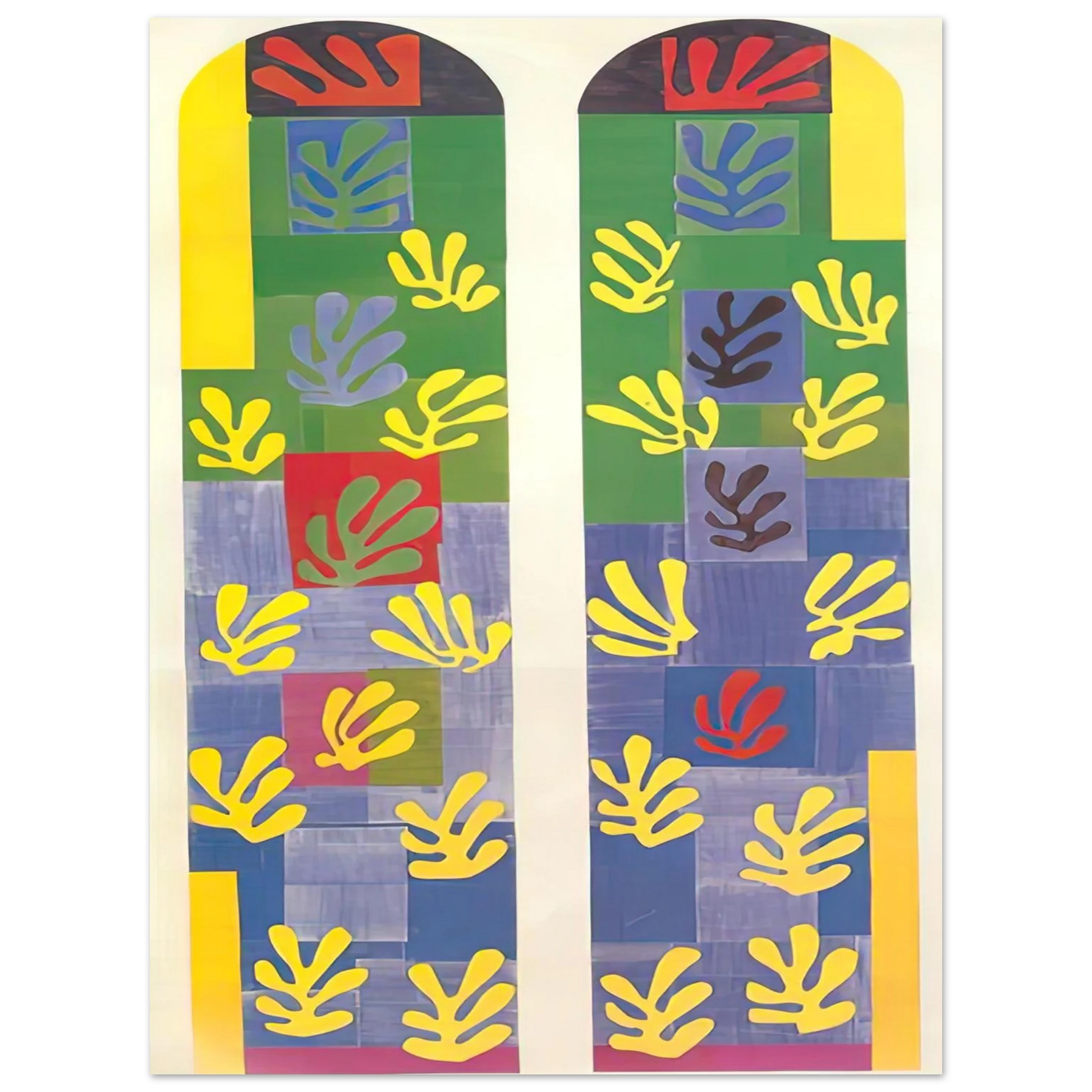 Henri Matisse - STAINED GLASS WINDOW WINDOW OF THE ABSIDE OF THE ROSARY CHAPEL 1949 Fine Art Poster - Default Title