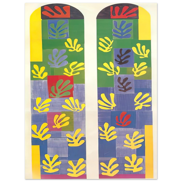 Henri Matisse - STAINED GLASS WINDOW WINDOW OF THE ABSIDE OF THE ROSARY CHAPEL 1949  75x100 cm / 30x40inches Fine Art Poster
