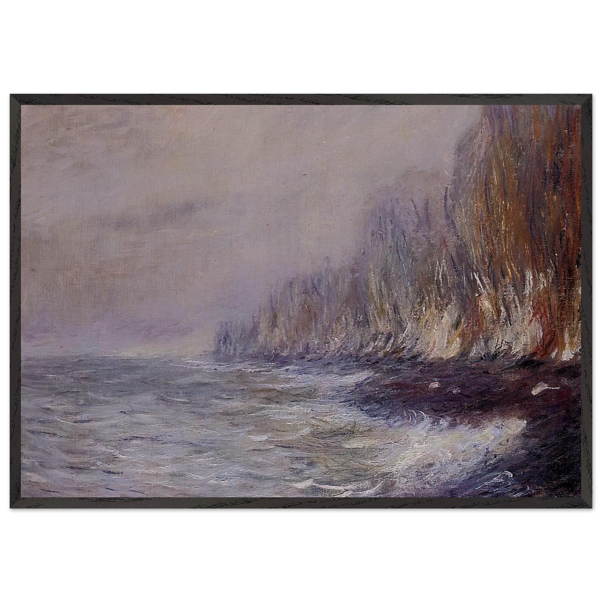 The Effect of Fog near Dieppe - claude monet Framed Art Print – Black Wooden Frame - Default Title - -Framed Art Print
