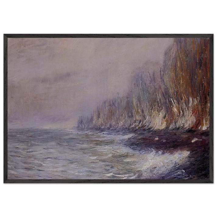 The Effect of Fog near Dieppe - claude monet 70x100 cm / 28x40 inches Framed Art Print – Black Wooden Frame