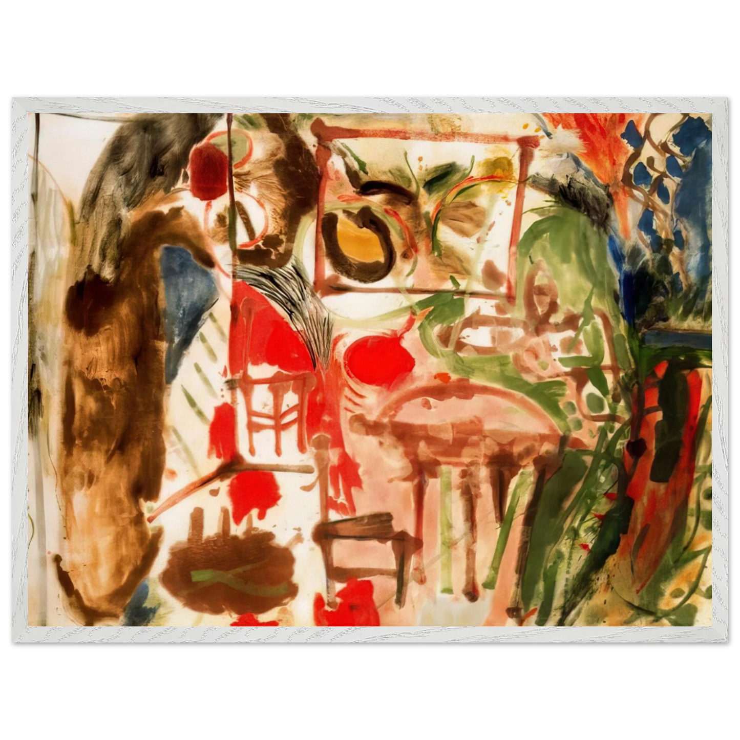 Helen Frankenthaler - Interior - 1957 Wall art - A1 (59.4 x 84.1  cm) - Premium Wooden Framed Poster With Fine Art Paper - Wood frame
