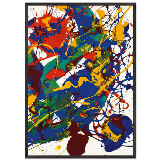 Untitled  SFP94-101 SFF 1783  - Sam Francis Framed Art Print – Black Wooden Frame - Default Title - -Framed Art Print