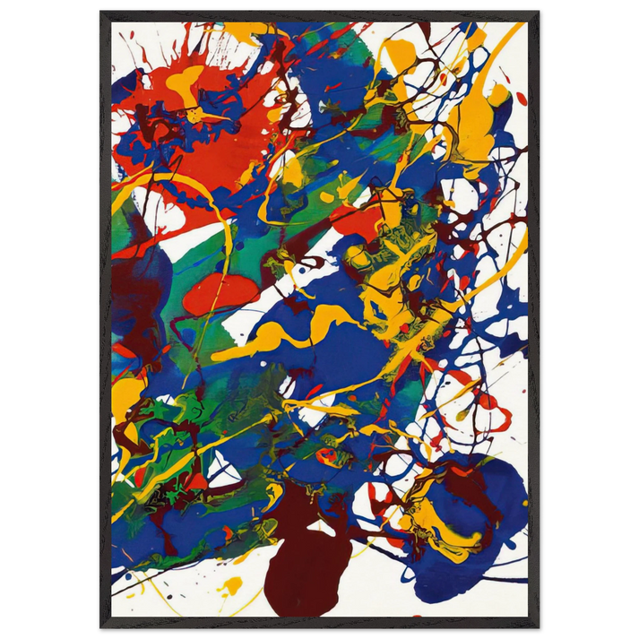 Untitled  SFP94-101 SFF 1783  - Sam Francis 70x100 cm / 28x40 inches Framed Art Print – Black Wooden Frame