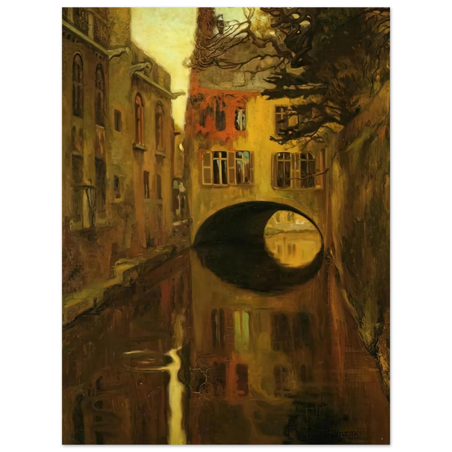 Diego Rivera - HOUSE OVER THE BRIDGE Fine Art Poster - Default Title