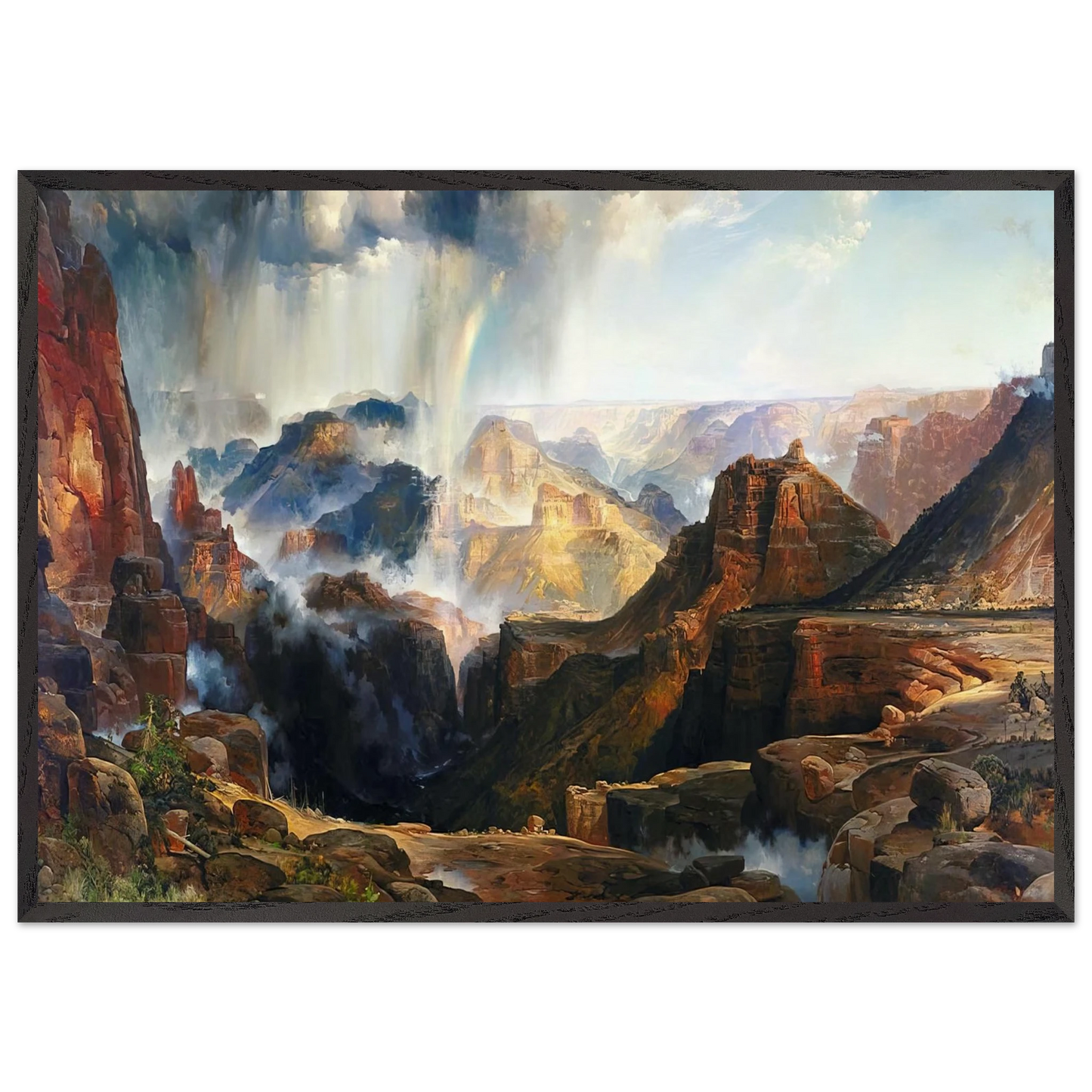 The Chasm of the Colorado - Thomas Moran Framed Art Print – Black Wooden Frame - Default Title - -Framed Art Print
