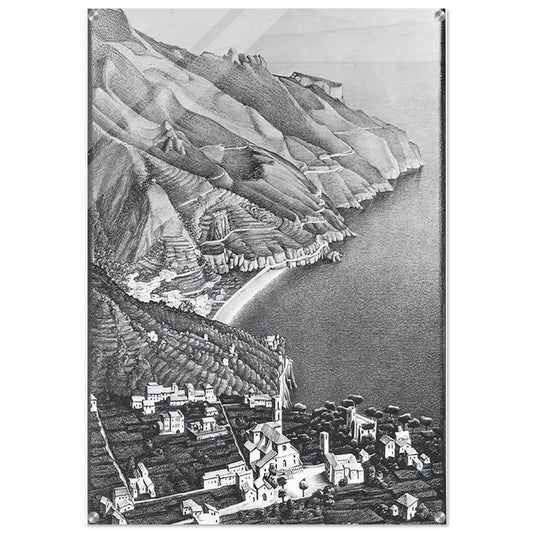 RAVELLO AND THE COAST OF AMALFI - MC Escher Acrylic Print - 70x100 cm / 28x40″ inches | Maurits Cornelis Escher Prints