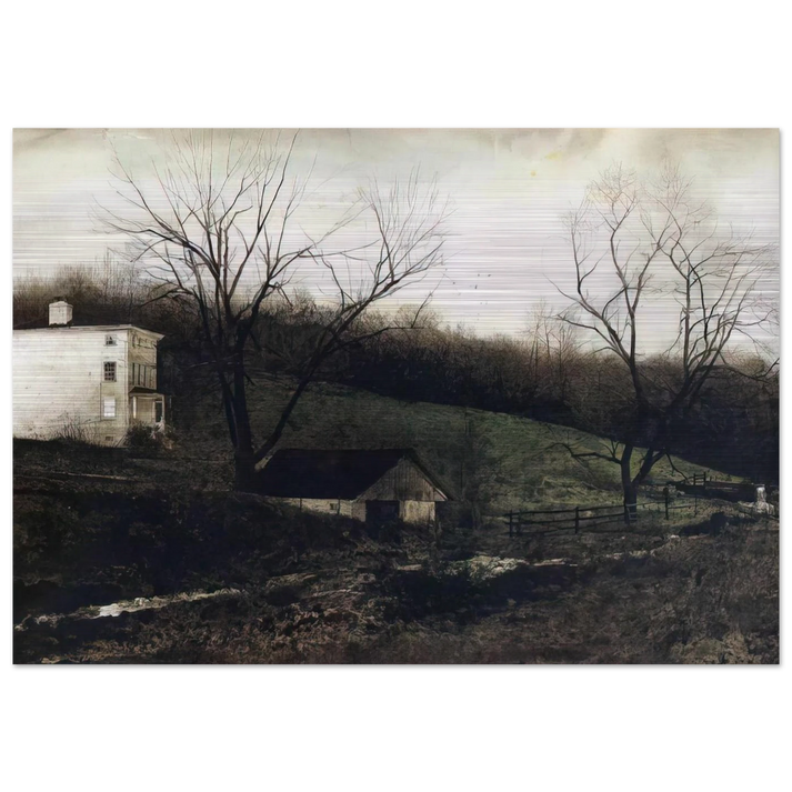EVENING AT KUERNERS - Andrew Wyeth Brushed Aluminum Print - 70x100 cm / 28x40 inches | Andrew Wyeth Aluminum Print | Andrew Wyeth Prints