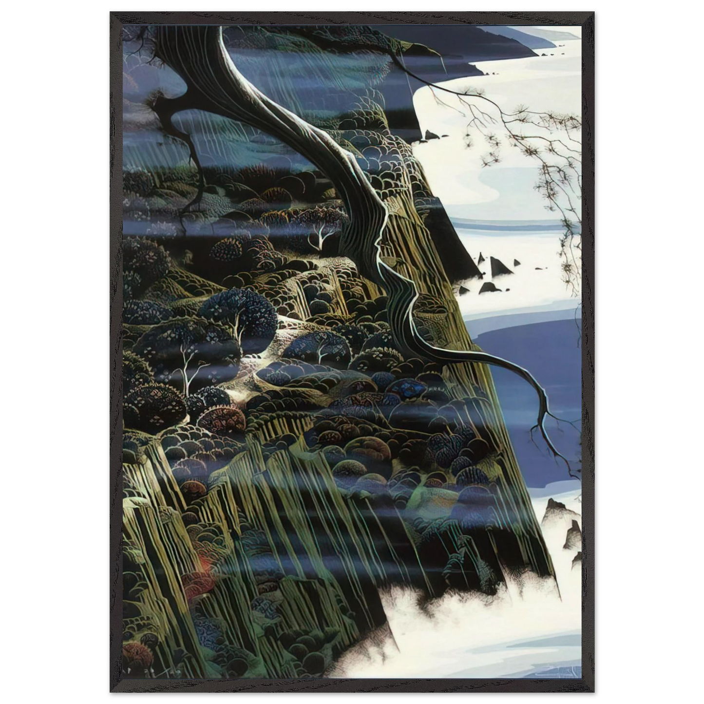 From Out of the Sea - Eyvind Earle Framed Art Print – Black Wooden Frame - Default Title - -Framed Art Print