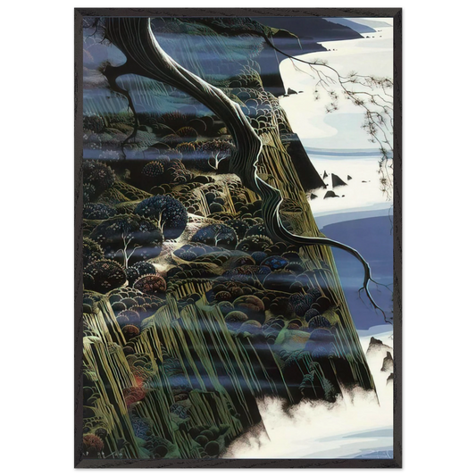 From Out of the Sea - Eyvind Earle 70x100 cm / 28x40 inches Framed Art Print – Black Wooden Frame