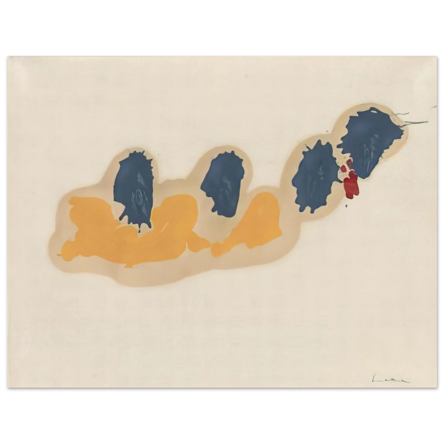 Helen Frankenthaler - April IV - 1960 Wall art - 21x29.7 cm / 8x12" - Premium Wooden Framed Poster With Fine Art Paper - Wood frame