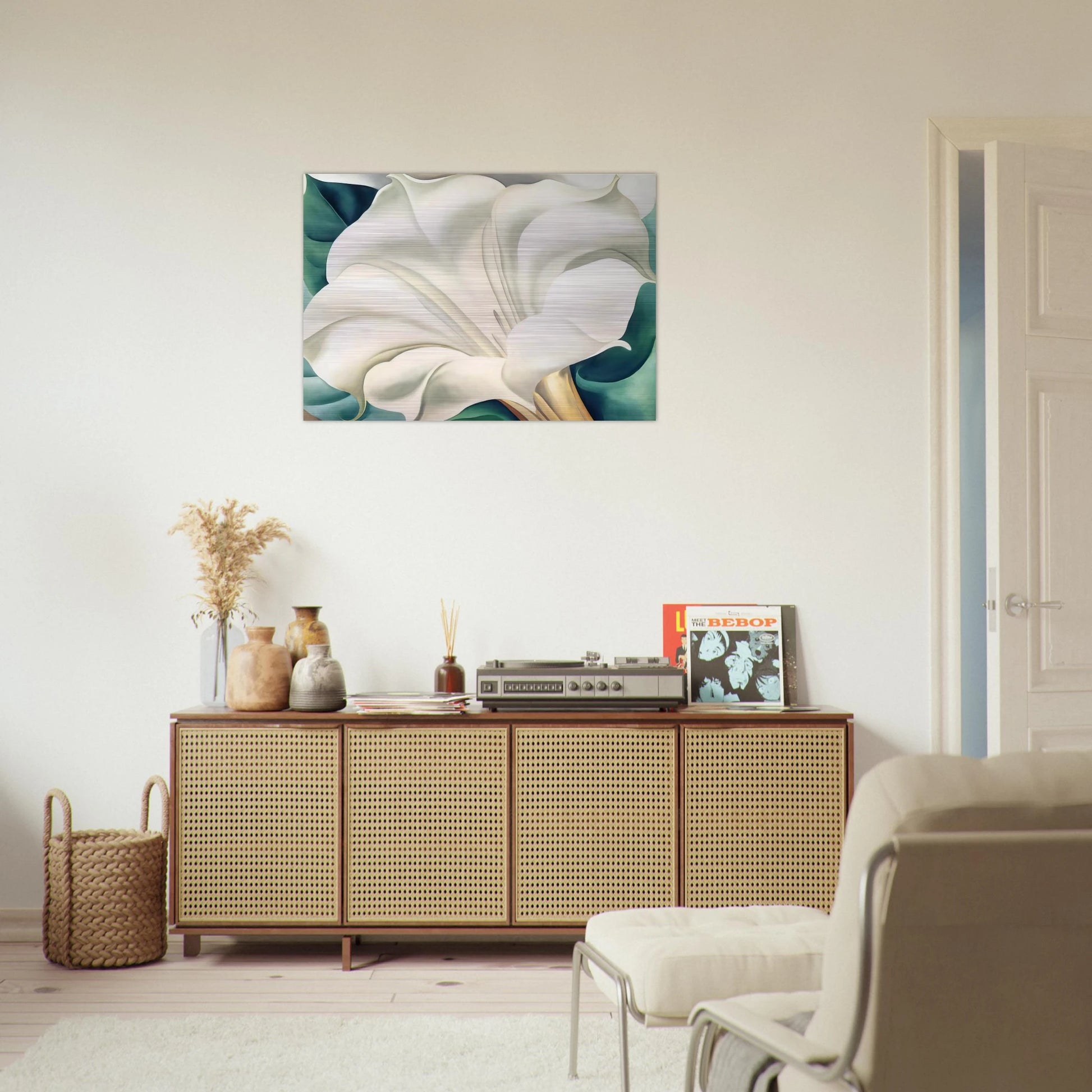Jimson Weed 2 - Georgia O'Keeffe Brushed Aluminum Print - 70x100 cm / 28x40 inches | Georgia O'Keeffe Aluminum Print | Georgia O'Keeffe Prints