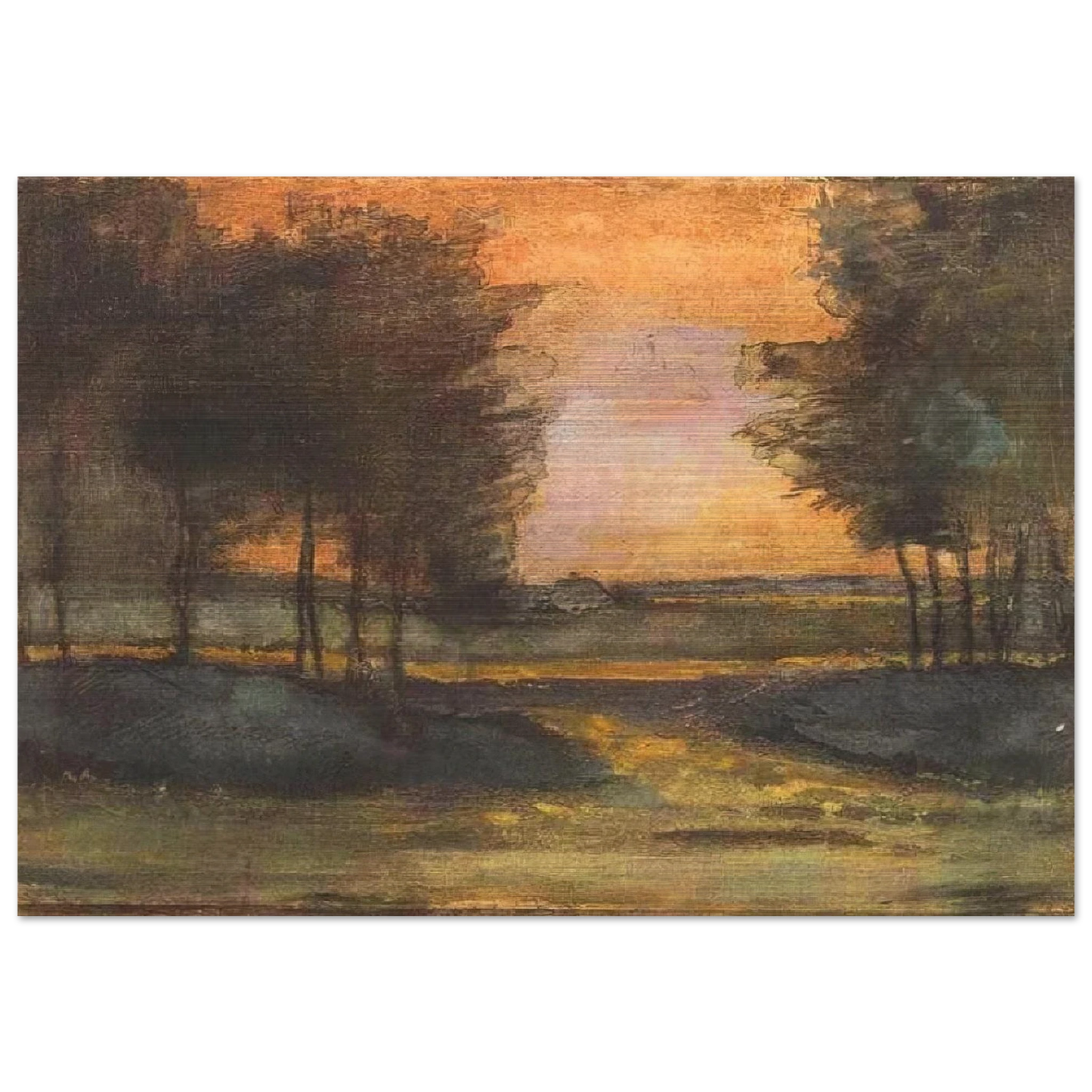 The Landscape in Drenthe - Vincent van Gogh Brushed Aluminum Print - 70x100 cm / 28x40 inches | Vincent van Gogh Aluminum Print | Vincent van Gogh Prints