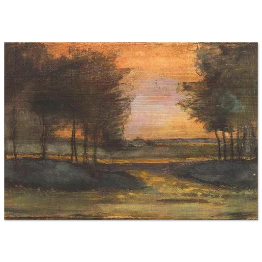 The Landscape in Drenthe - Vincent van Gogh Brushed Aluminum Print - 70x100 cm / 28x40 inches | Vincent van Gogh Aluminum Print | Vincent van Gogh Prints