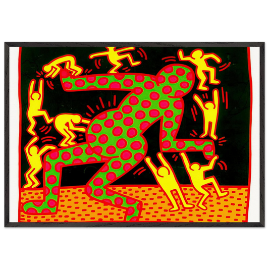 UNTITLED 1983 2 N2 - Keith Haring Framed Art Print – Black Wooden Frame - Default Title - -Framed Art Print