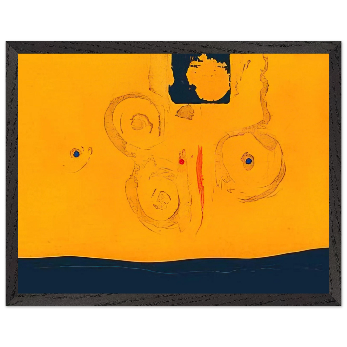 Helen Frankenthaler - Plaza Real - 1988 Wall art - 15x20 cm / 6x8 inches - Premium Wooden Framed Poster With Fine Art Paper - Black frame