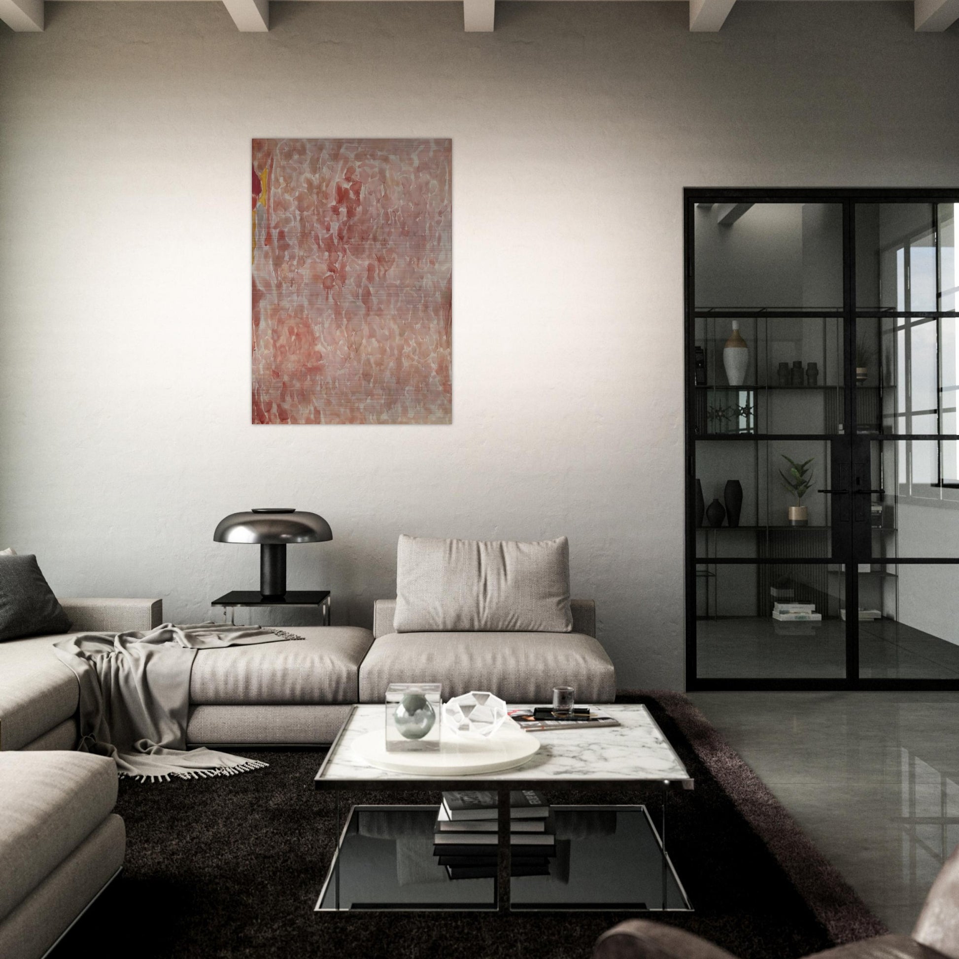 Red and Pink - Sam Francis Brushed Aluminum Print - 70x100 cm / 28x40 inches | Sam Francis Aluminum Print | Sam Francis Prints