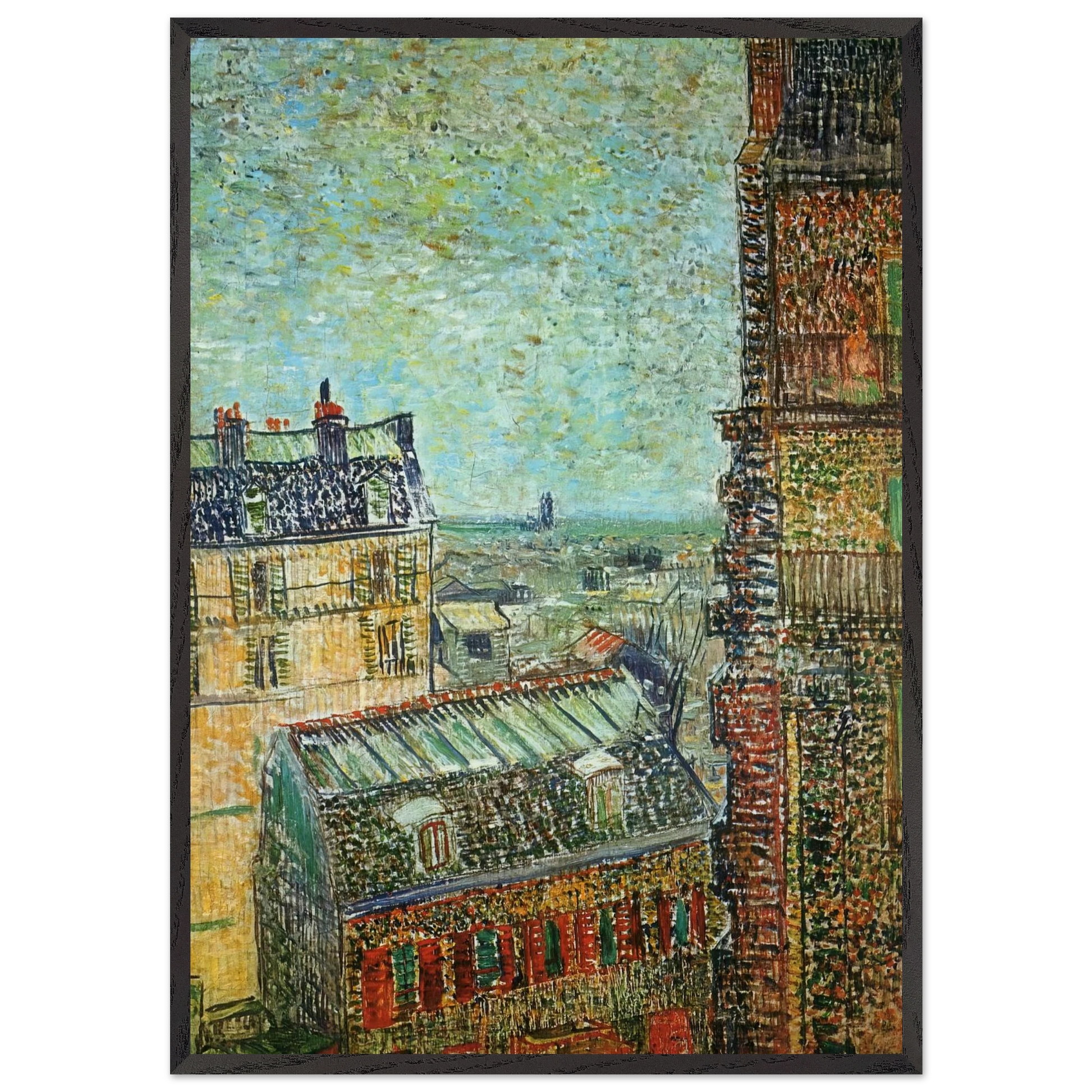 View of Paris from Vincents Room in the Rue Lepic - Vincent van Gogh Framed Art Print – Black Wooden Frame - Default Title - -Framed Art Print
