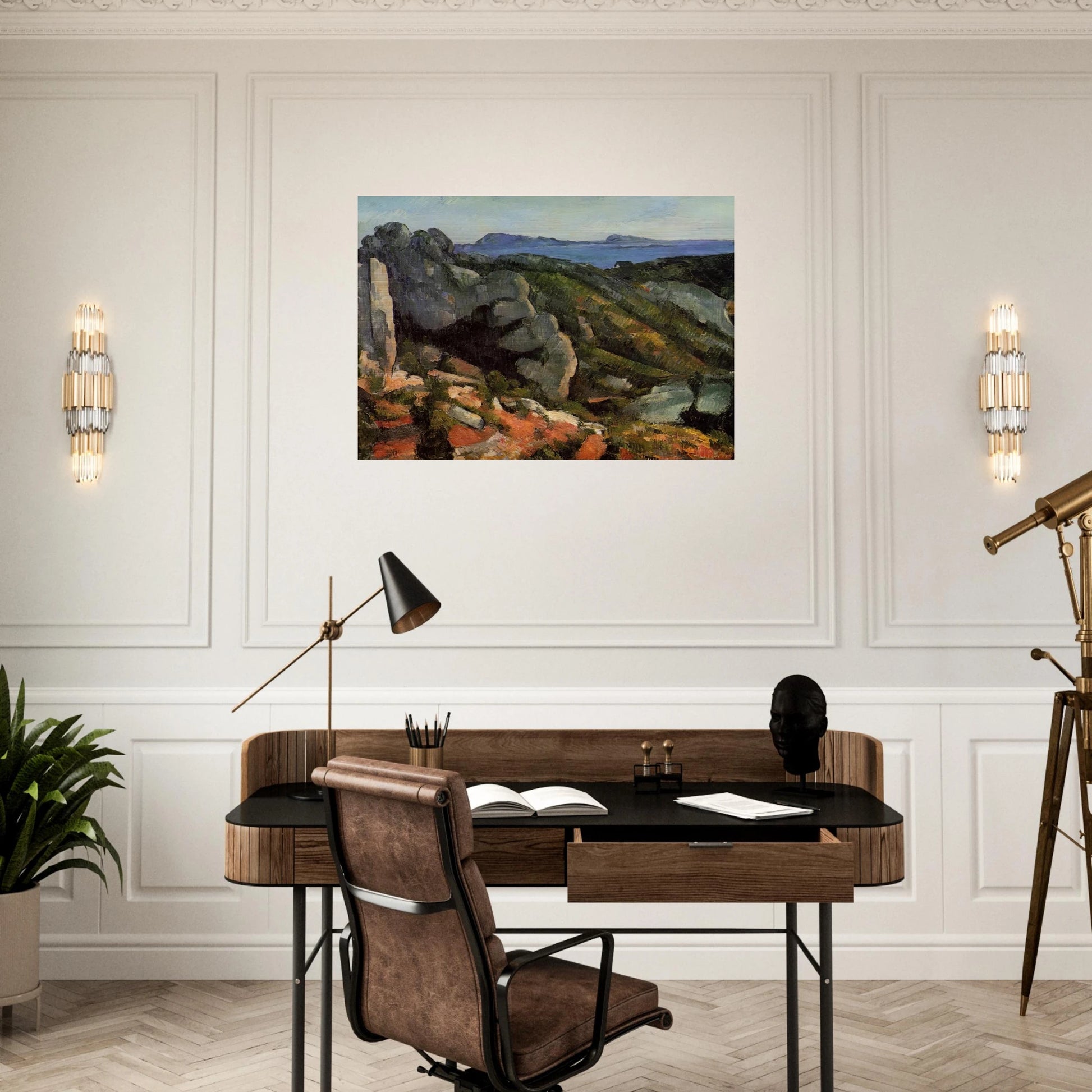 Rocks at L'Estaque - Paul Cézanne Brushed Aluminum Print - 70x100 cm / 28x40 inches | Paul Cézanne Aluminum Print | Paul Cézanne Prints