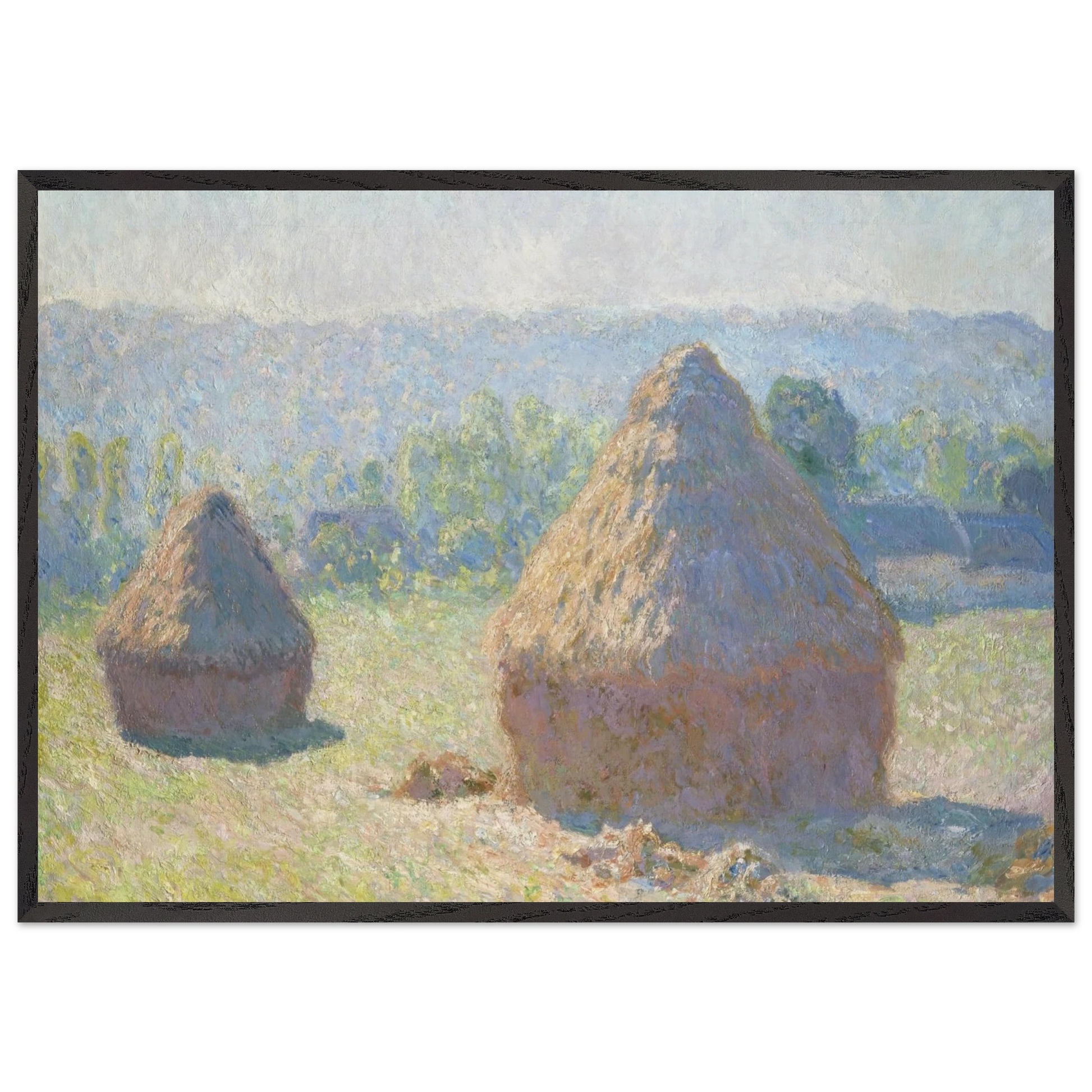 Haystacks end of Summer - claude monet Framed Art Print – Black Wooden Frame - Default Title - -Framed Art Print