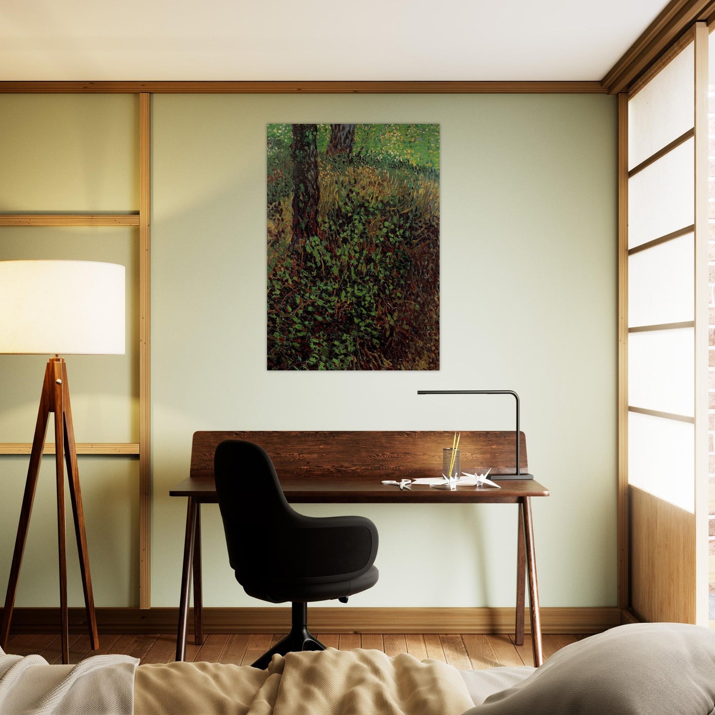 Undergrowth - Vincent van Gogh Brushed Aluminum Print - 70x100 cm / 28x40 inches | Vincent van Gogh Aluminum Print | Vincent van Gogh Prints