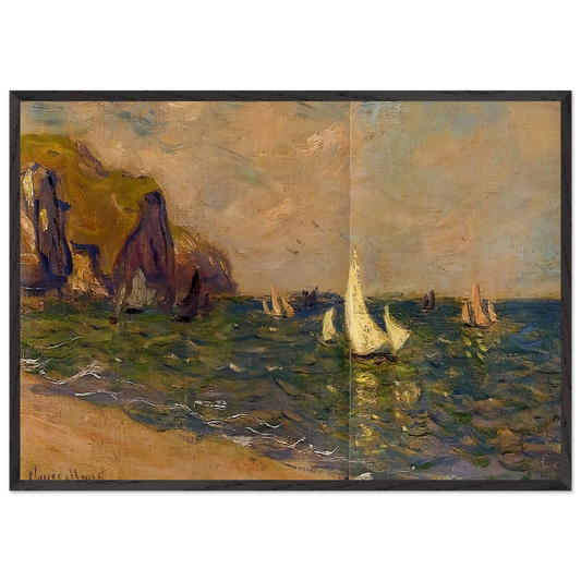 Sailboats at Sea Pourville - claude monet Framed Art Print – Black Wooden Frame - Default Title - -Framed Art Print