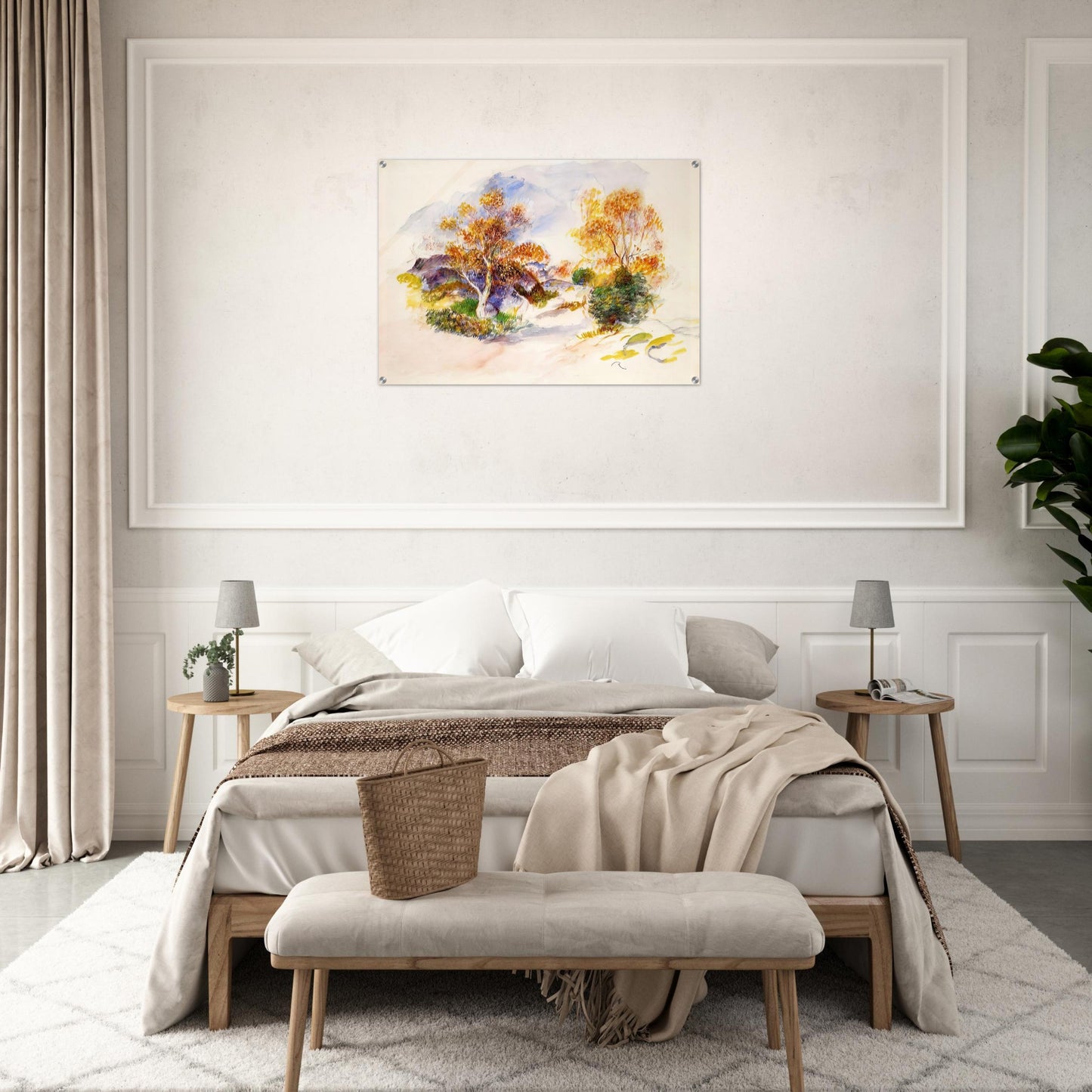 Landscape with Trees - Pierre-Auguste Renoir Acrylic Print - 70x100 cm / 28x40″ inches