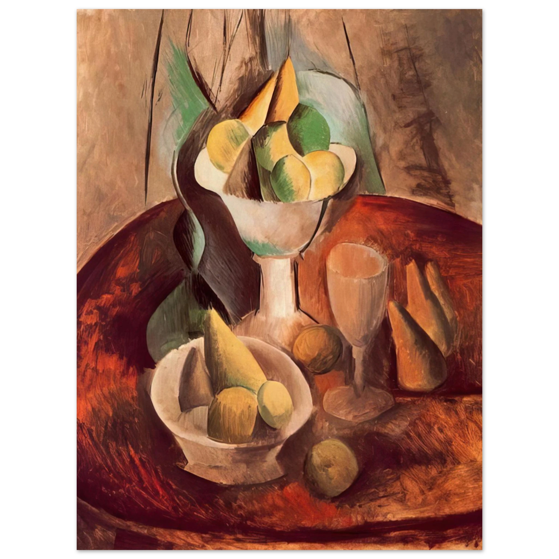 Pablo Picasso - Fruit in a Vase - 1909 Fine Art Poster - Default Title