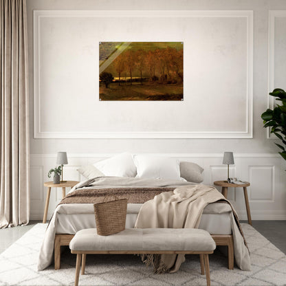 Autumn Landscape at Dusk - Vincent van Gogh Acrylic Print - 70x100 cm / 28x40″ inches