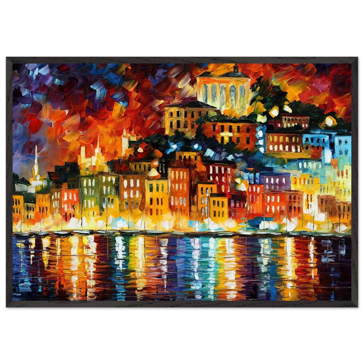Leonid Afremov N7 - Leonid Afremov 70x100 cm / 28x40 inches Framed Art Print – Black Wooden Frame