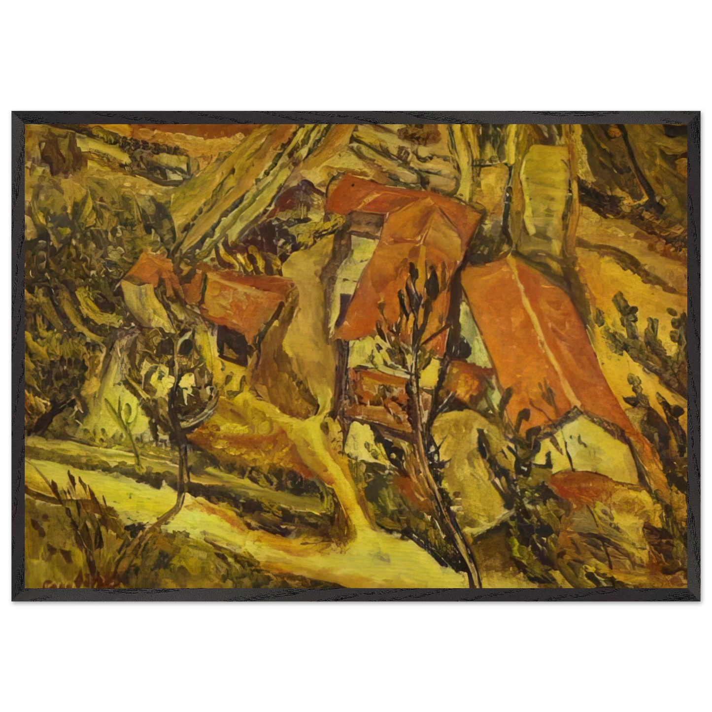 LANDSCAPE N7 - Chaim Soutine Framed Art Print – Black Wooden Frame - Default Title - -Framed Art Print