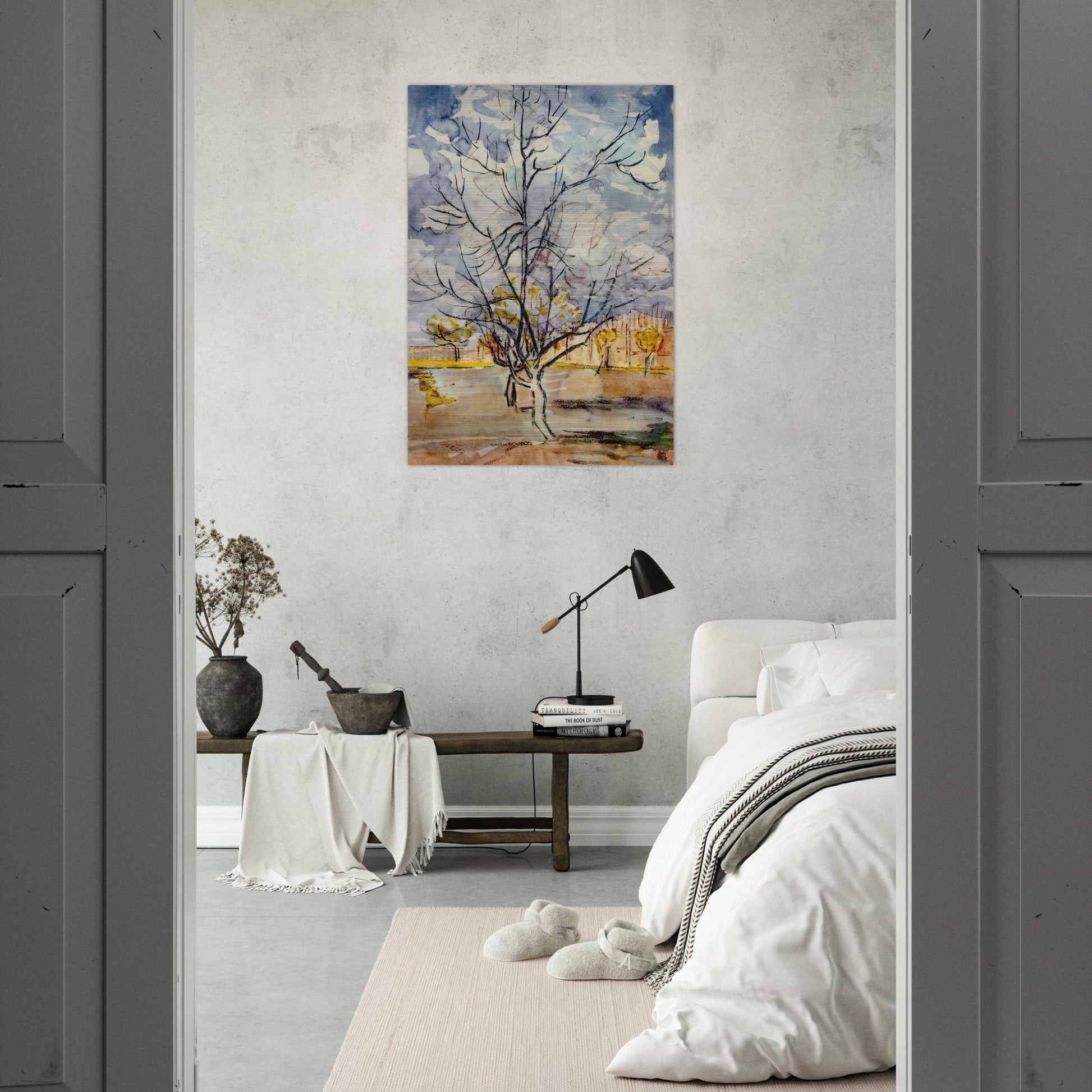 Pink Peach Trees - Vincent van Gogh Brushed Aluminum Print - 70x100 cm / 28x40 inches | Vincent van Gogh Aluminum Print | Vincent van Gogh Prints