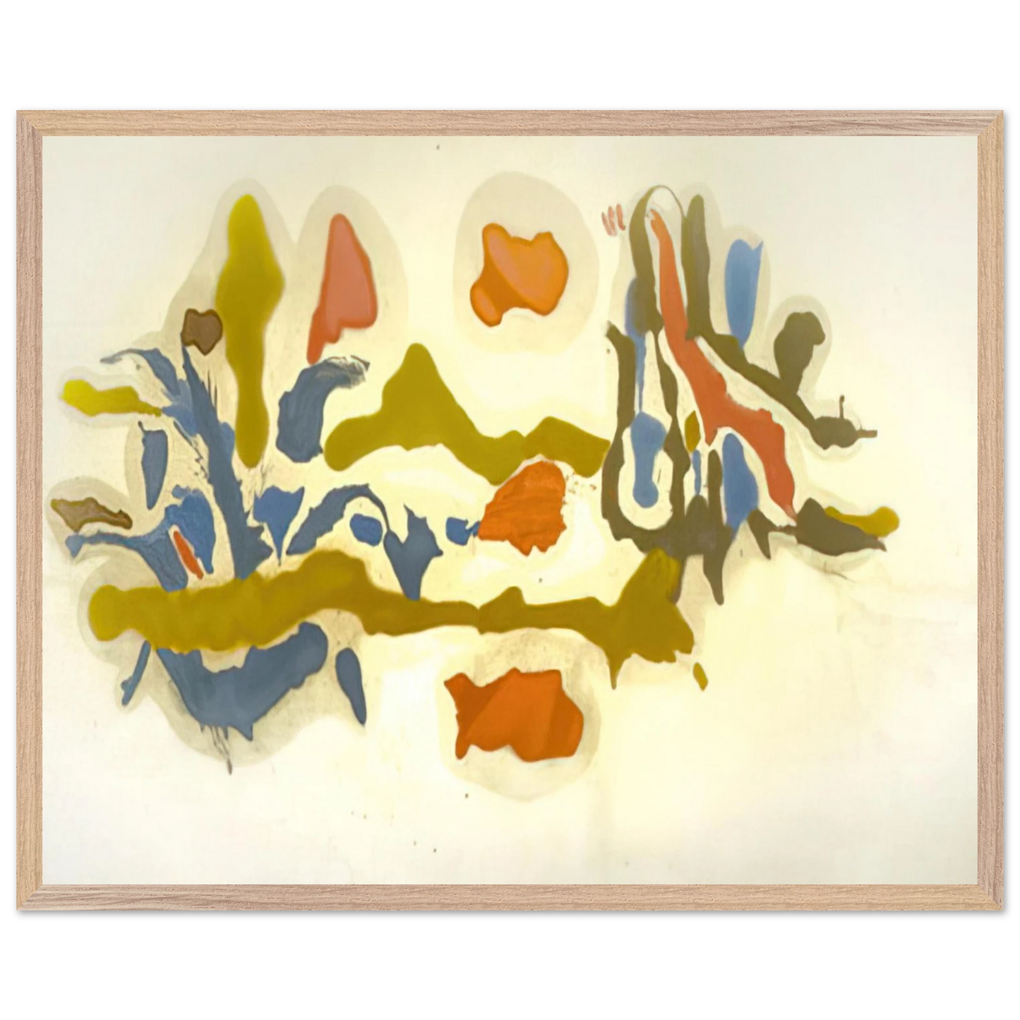 Helen Frankenthaler - Seascape with Dunes - 1962 Wall art - 30x45 cm / 12x18 inches - Premium Wooden Framed Poster With Fine Art Paper - White frame