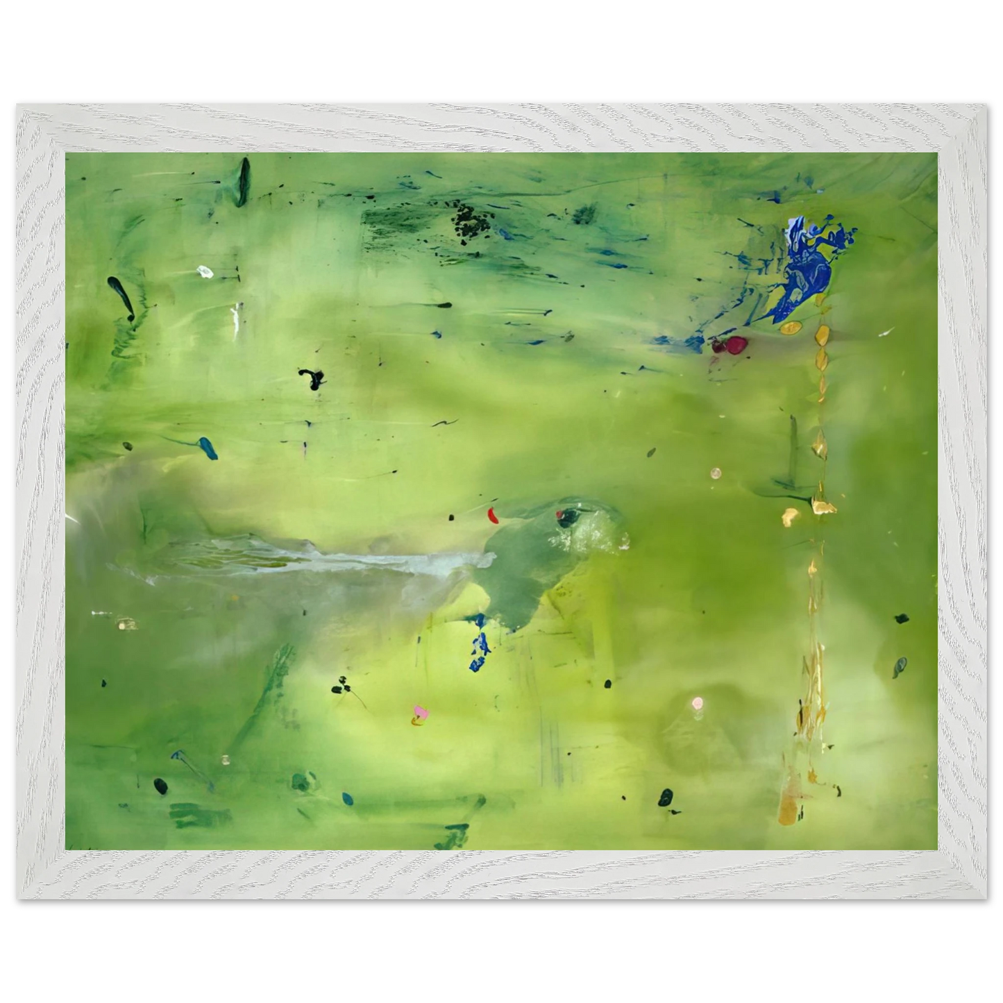 Helen Frankenthaler - A Green Thought in a Green Shade - 1981 Wall art - 50x70 cm / 20x28 Inches - Premium Wooden Framed Poster With Fine Art Paper - Black frame