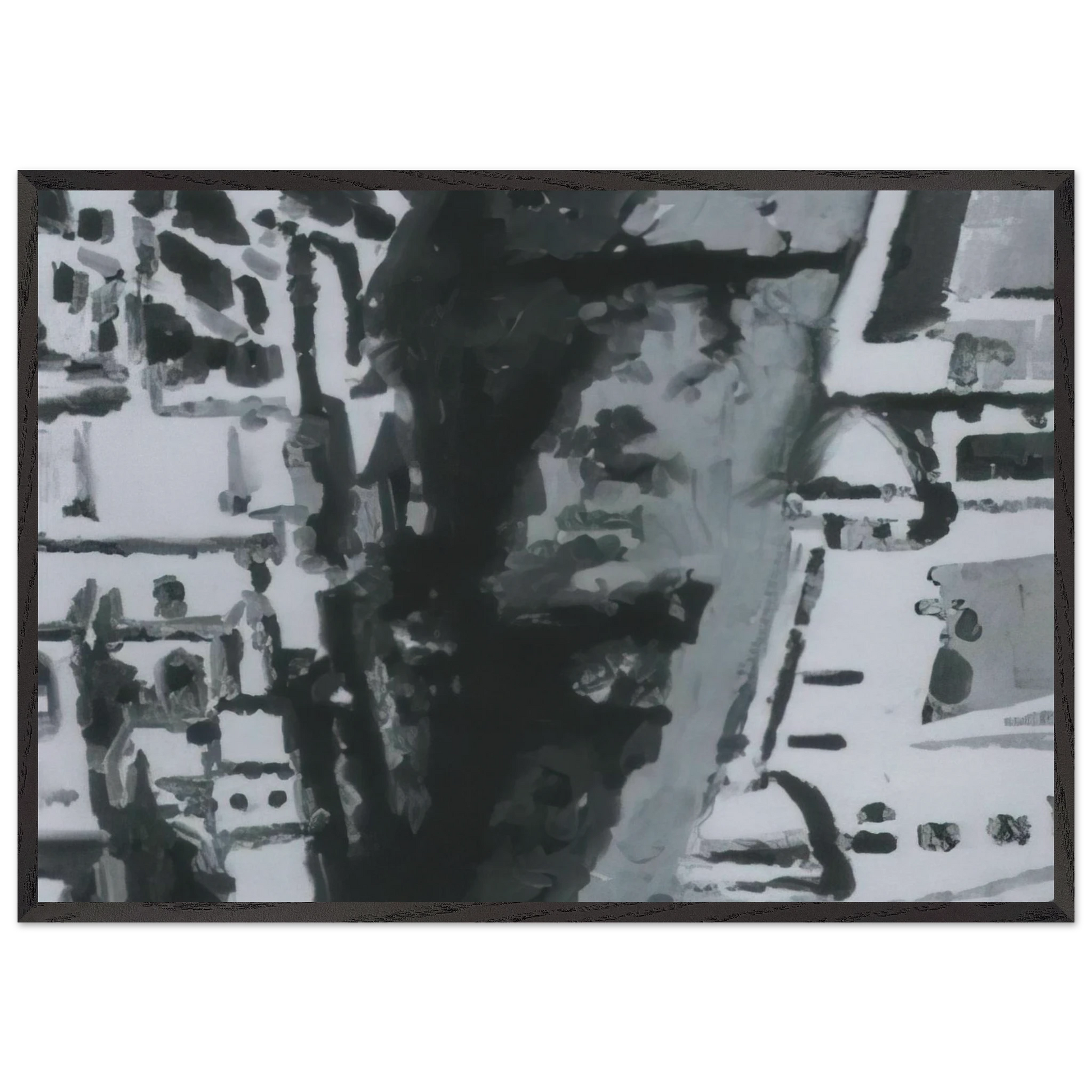 TOWNSCAPE M7 1968 - Gerhard Richter Framed Art Print – Black Wooden Frame - Default Title - -Framed Art Print