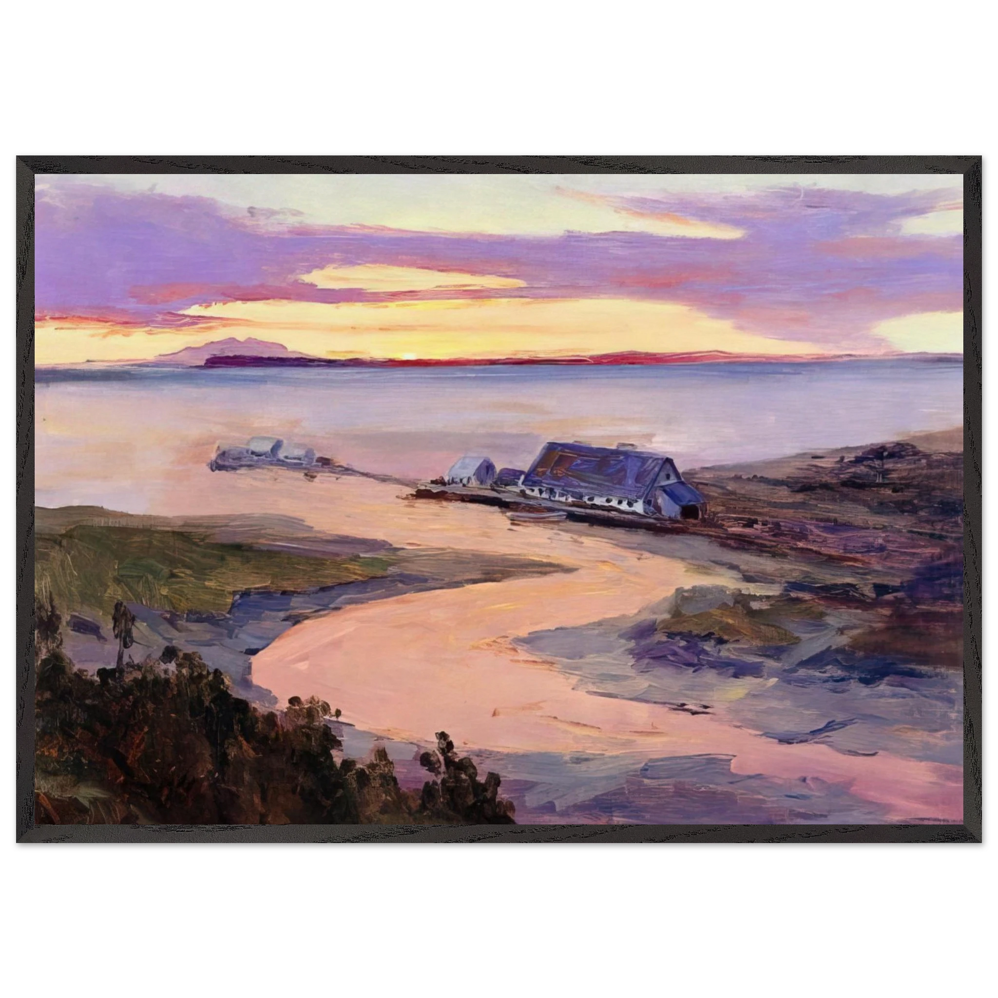 Emard Salmon Cannery - 1915 - Sydney Laurence Framed Art Print – Black Wooden Frame - Default Title - -Framed Art Print