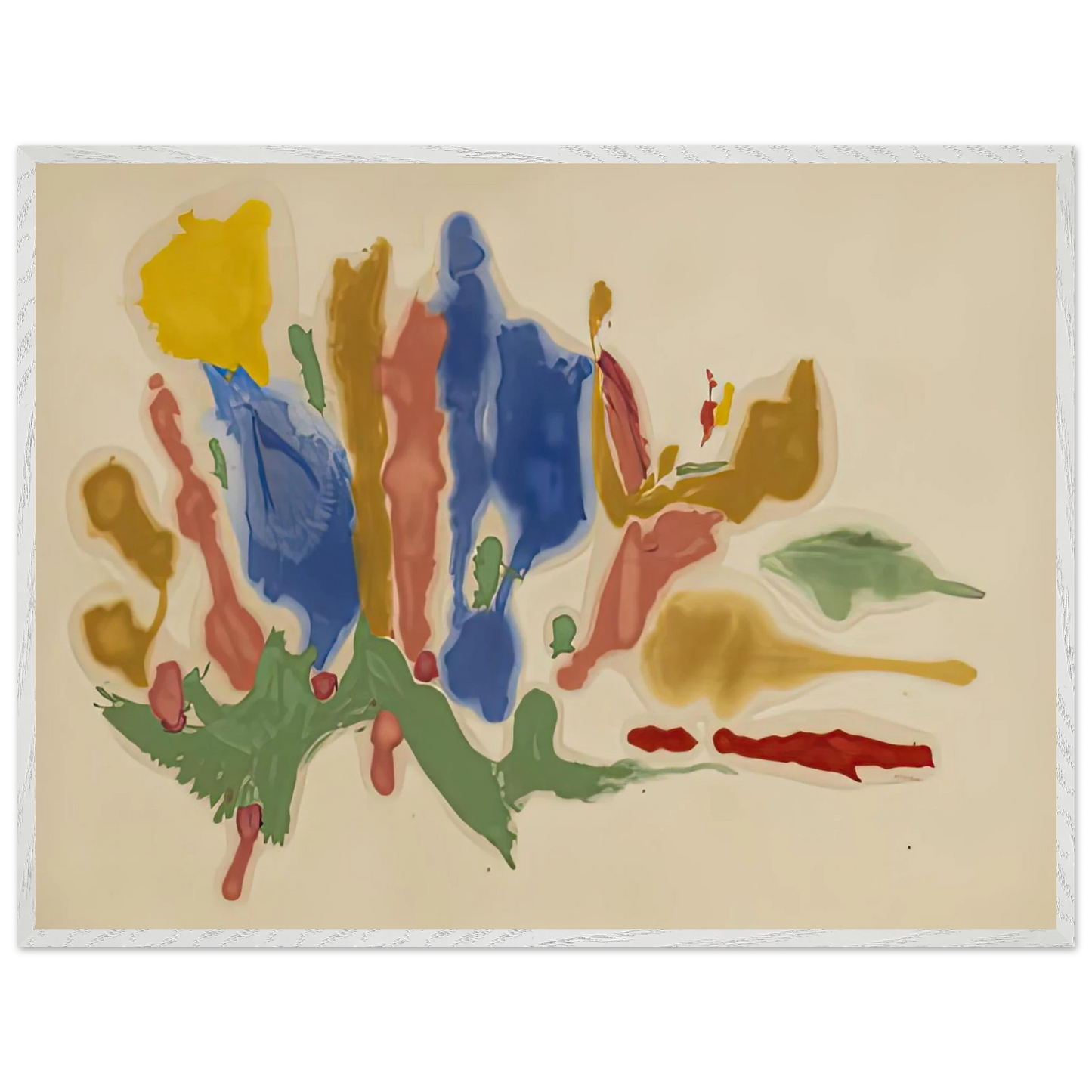 Helen Frankenthaler - Cool Summer, 1962- Wall Art - 21x29.7 cm / 8x12" - Premium Wooden Framed Poster With Fine Art Paper - White frame